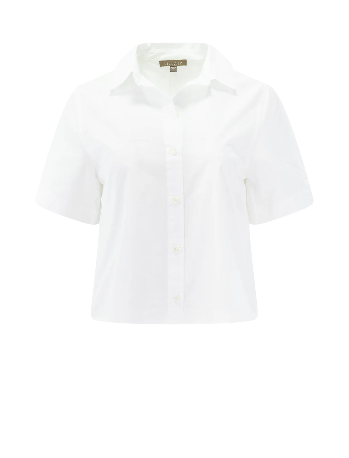 folded sleeve button down in white