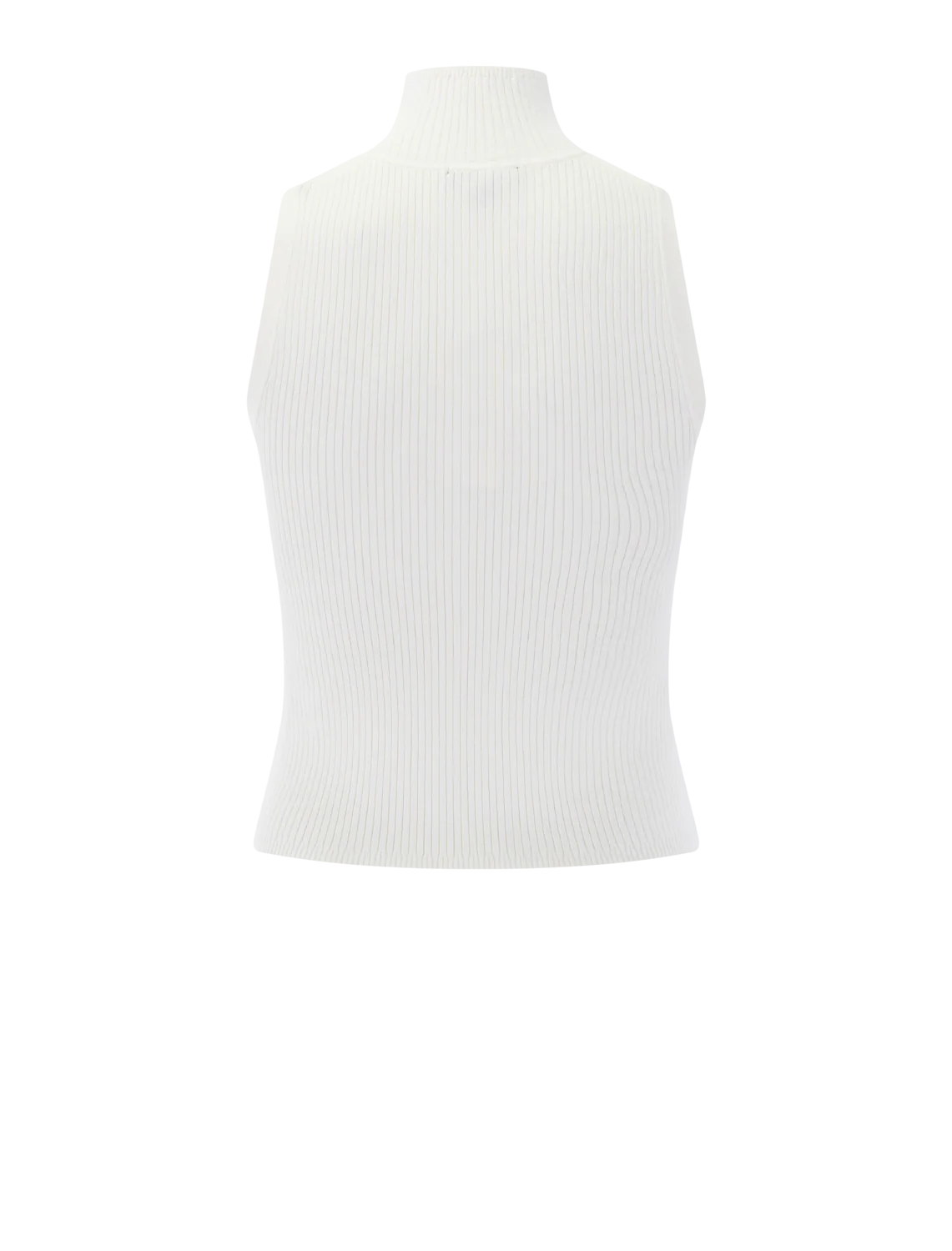rib turtleneck shell in cream - Image 3