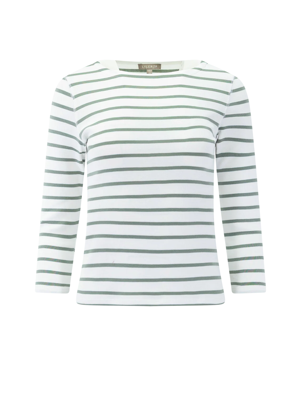 sage stripe boatneck tee