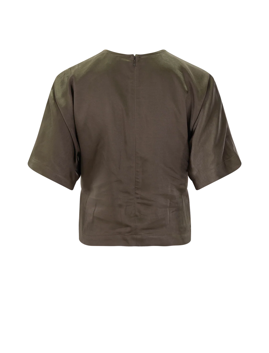 satin dolman short sleeve top in parsley - Image 3