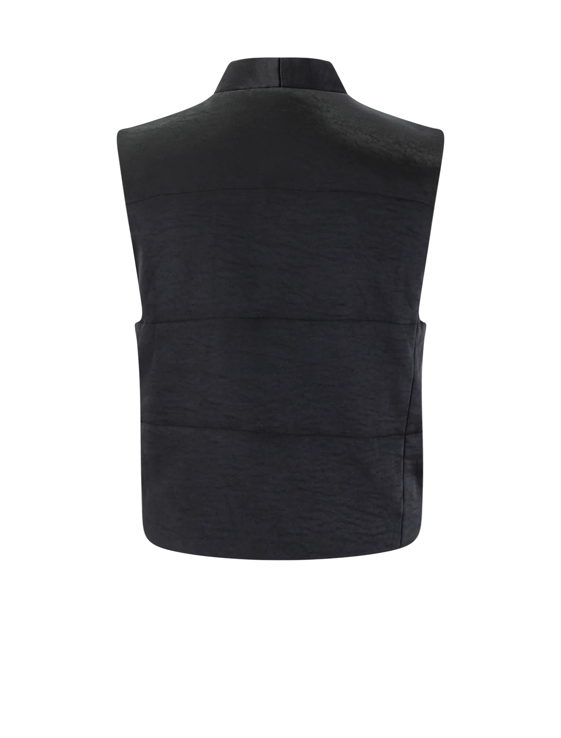 satin quilted vest in black - Image 3