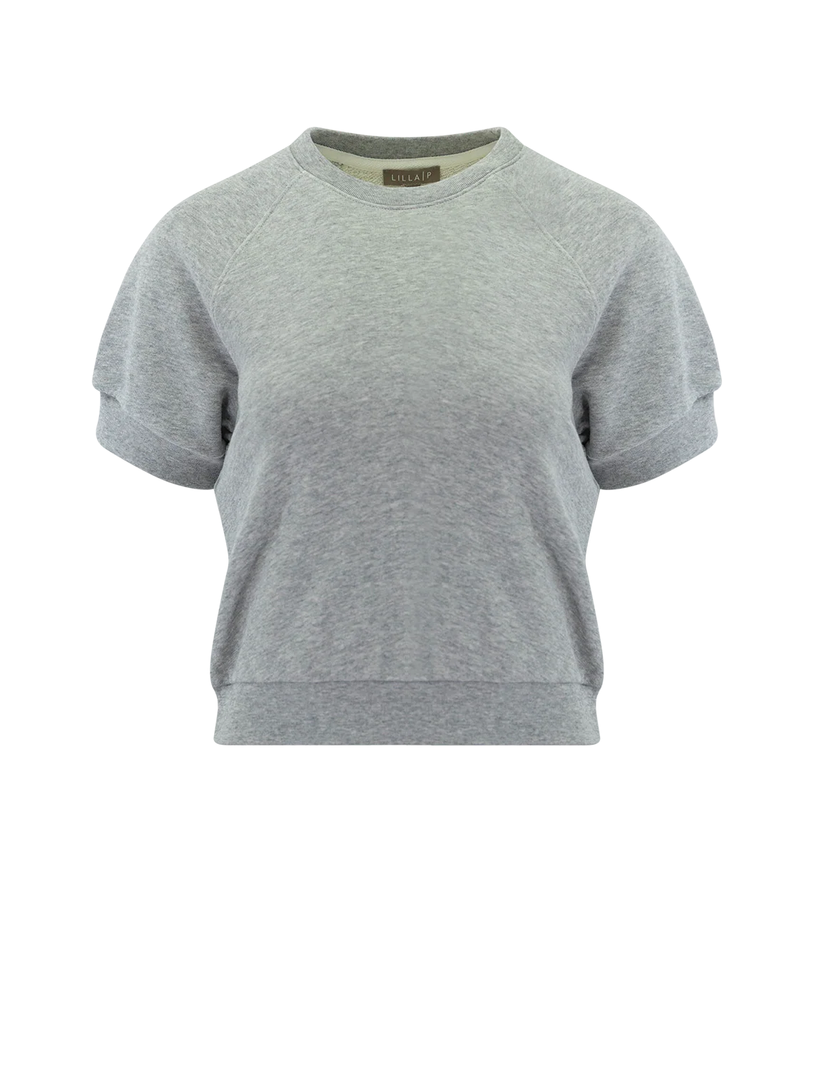 short sleeve terry sweatshirt in heather grey