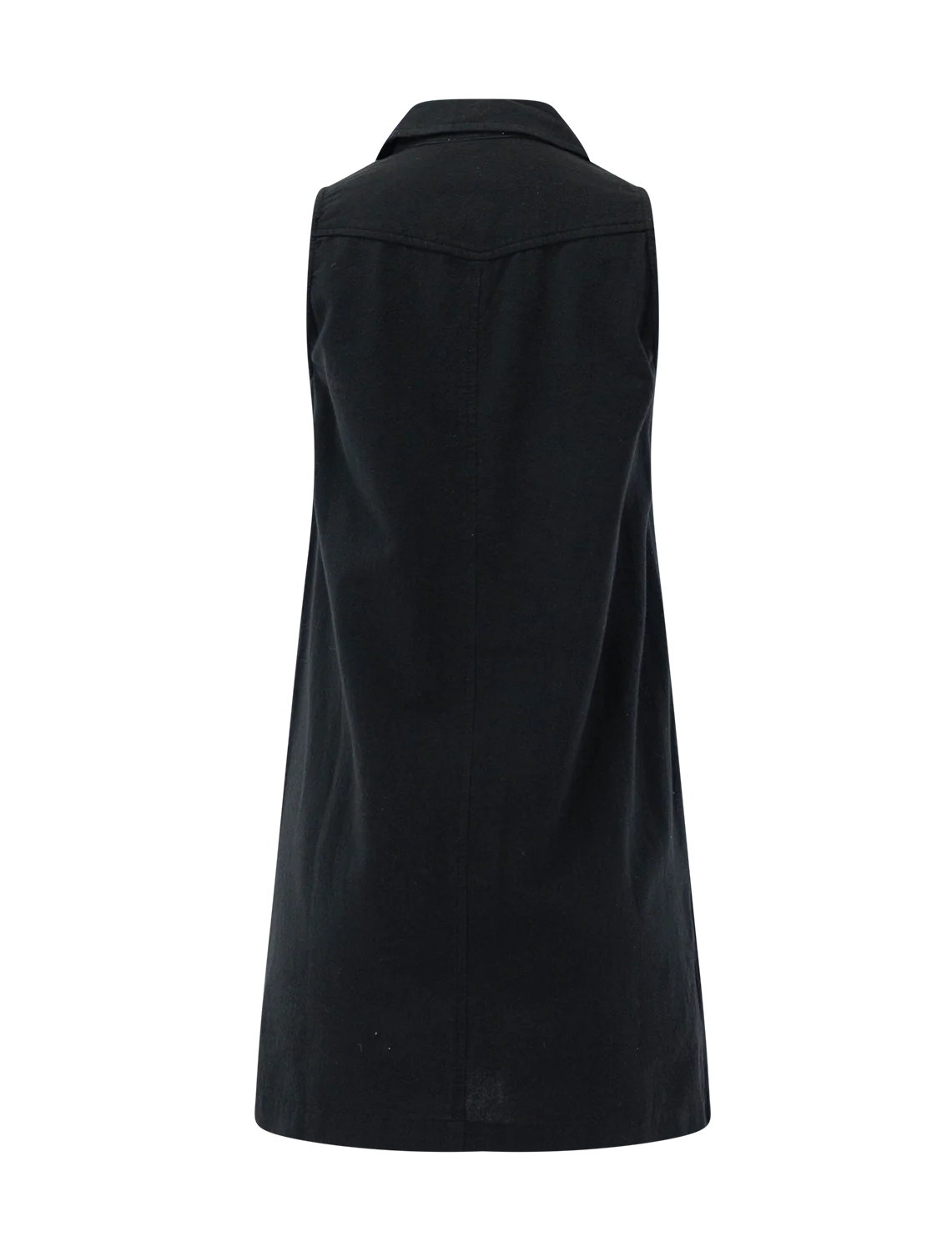 sleeveless pleat pocket dress in black - Image 3