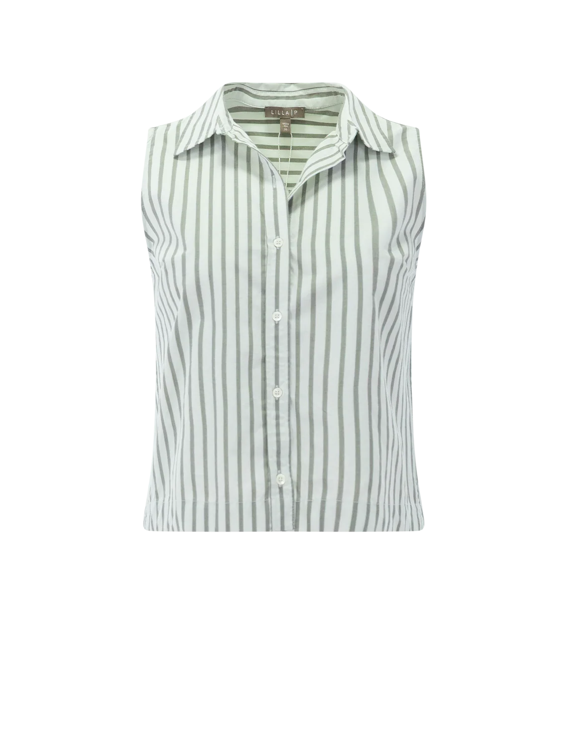 striped sleeveless shirt in pool stripe