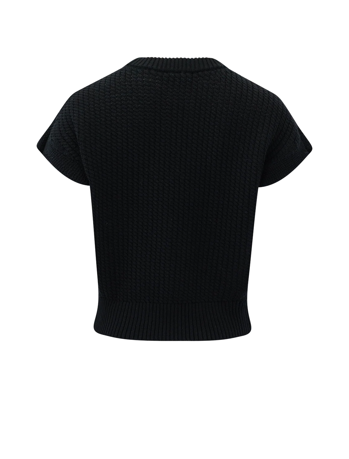 textured wedge sweater in black - Image 3