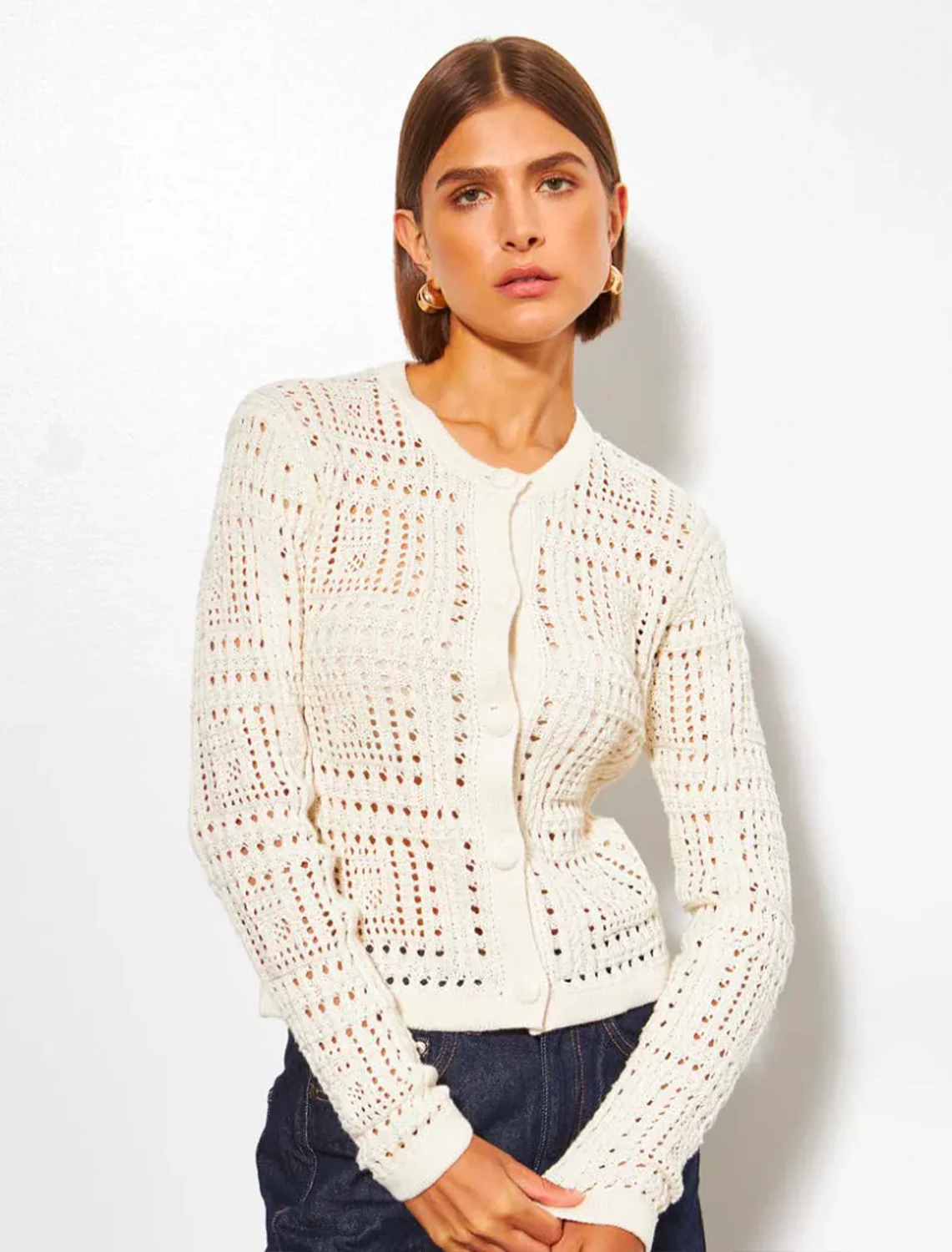 melrose cardi in gardenia - Image 2