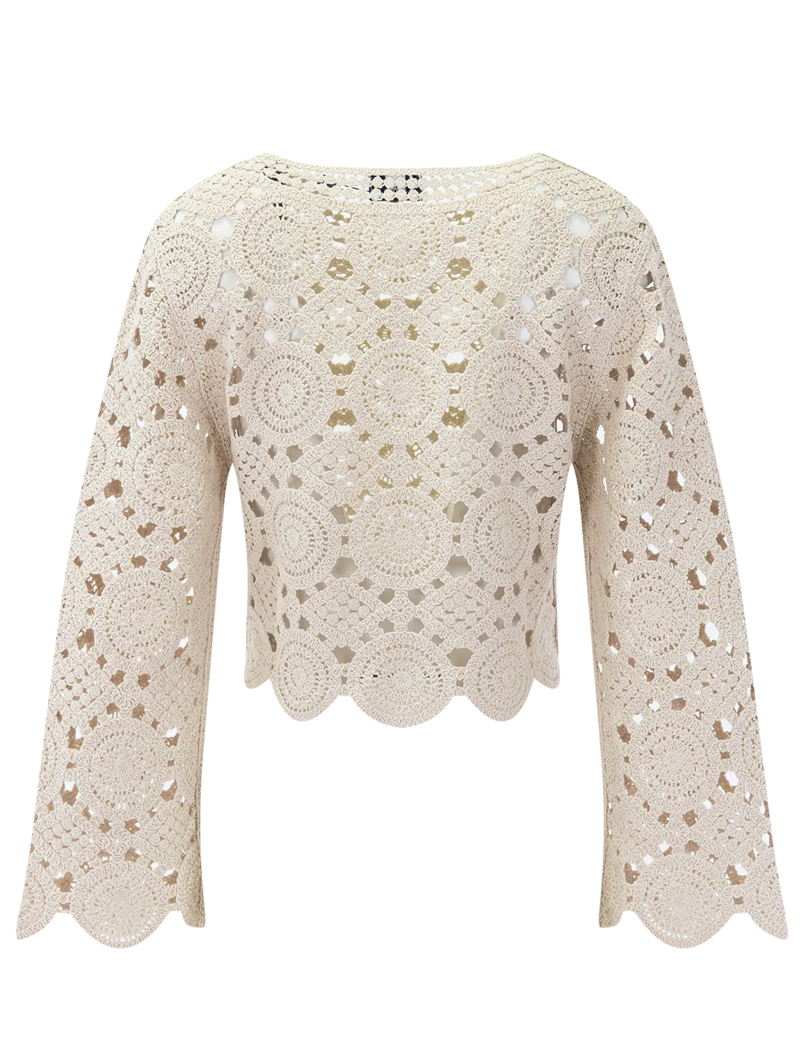 romie crochet pullover in pampas - Image 3