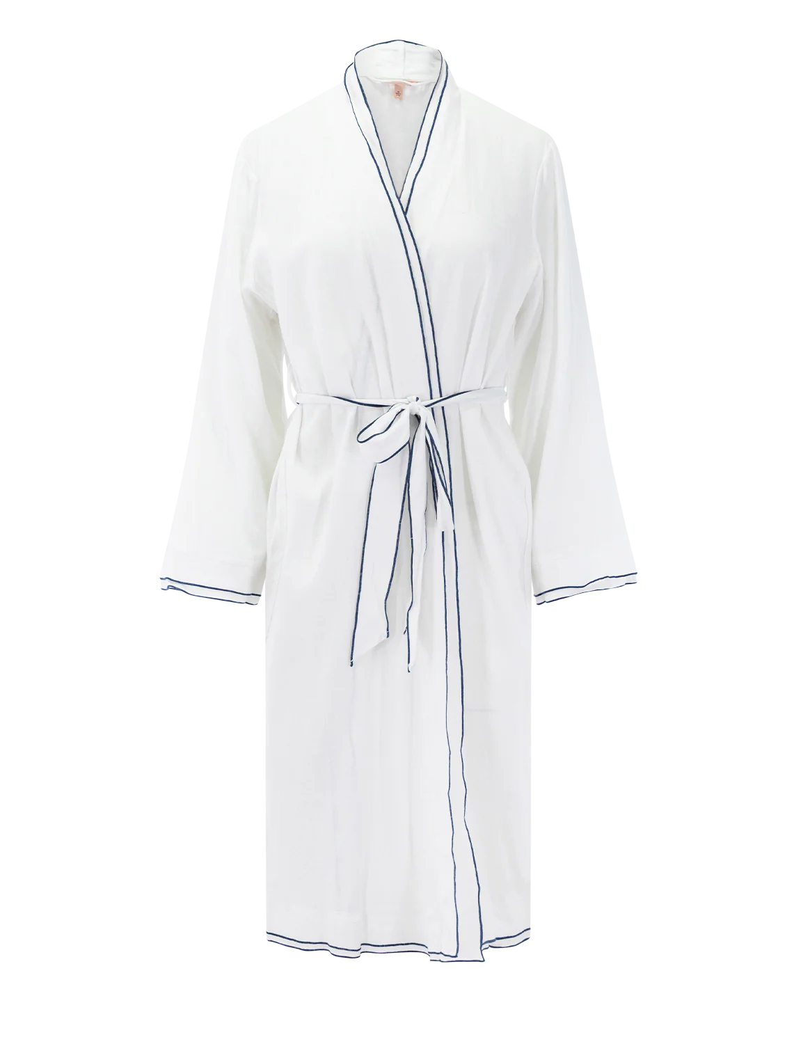 linen blend long sleeve robe