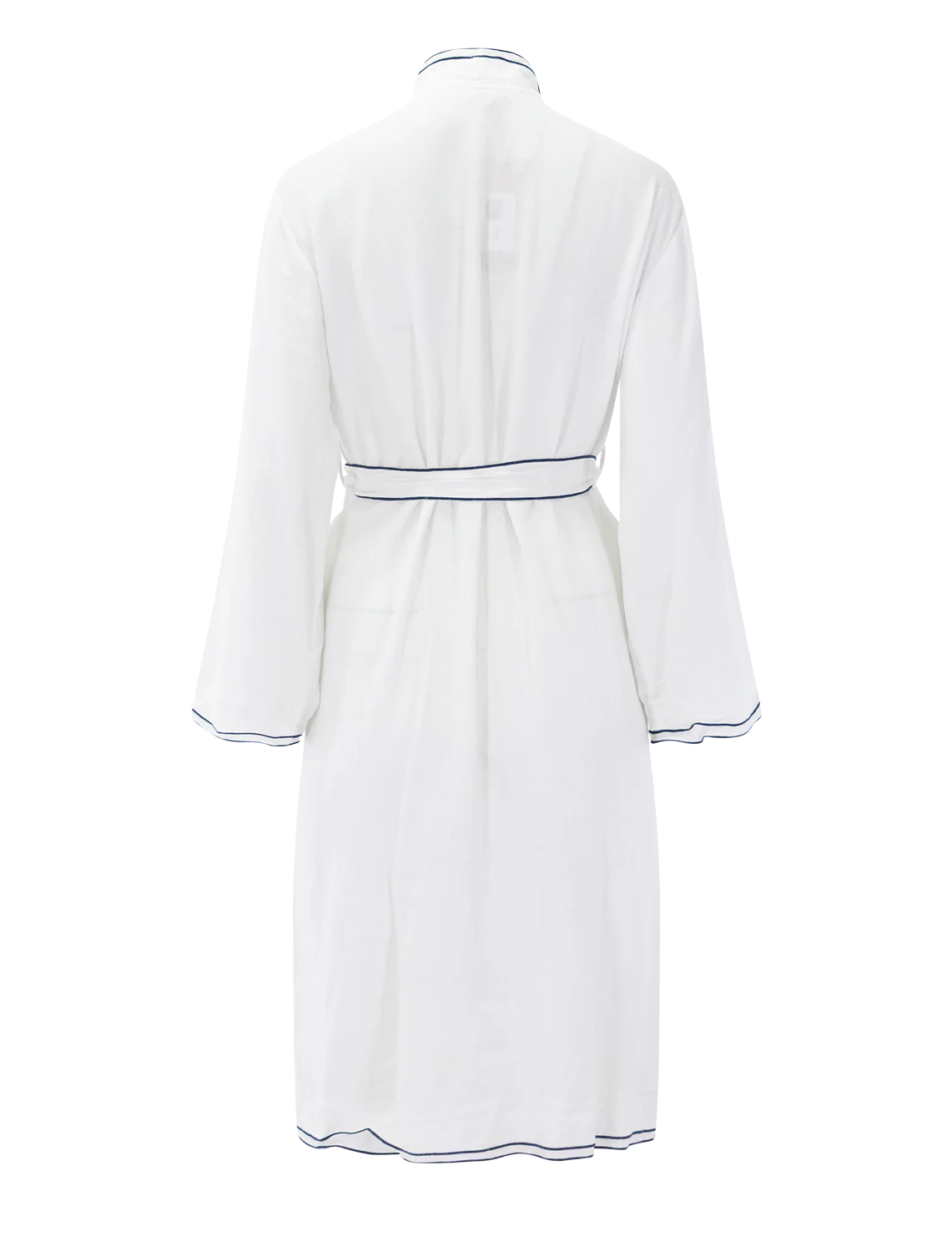 linen blend long sleeve robe - Image 3