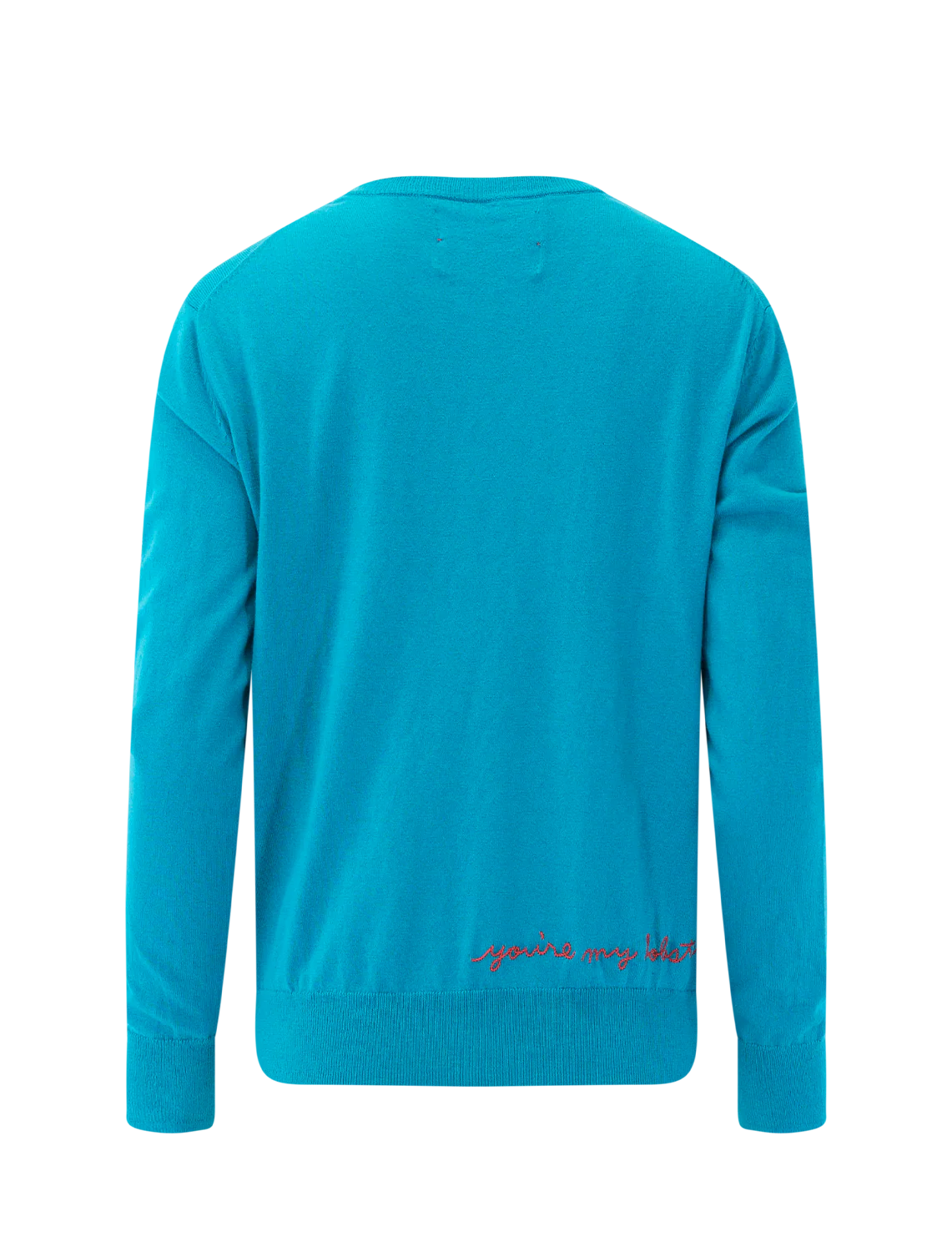 lobster crewneck sweater in teal - Image 3
