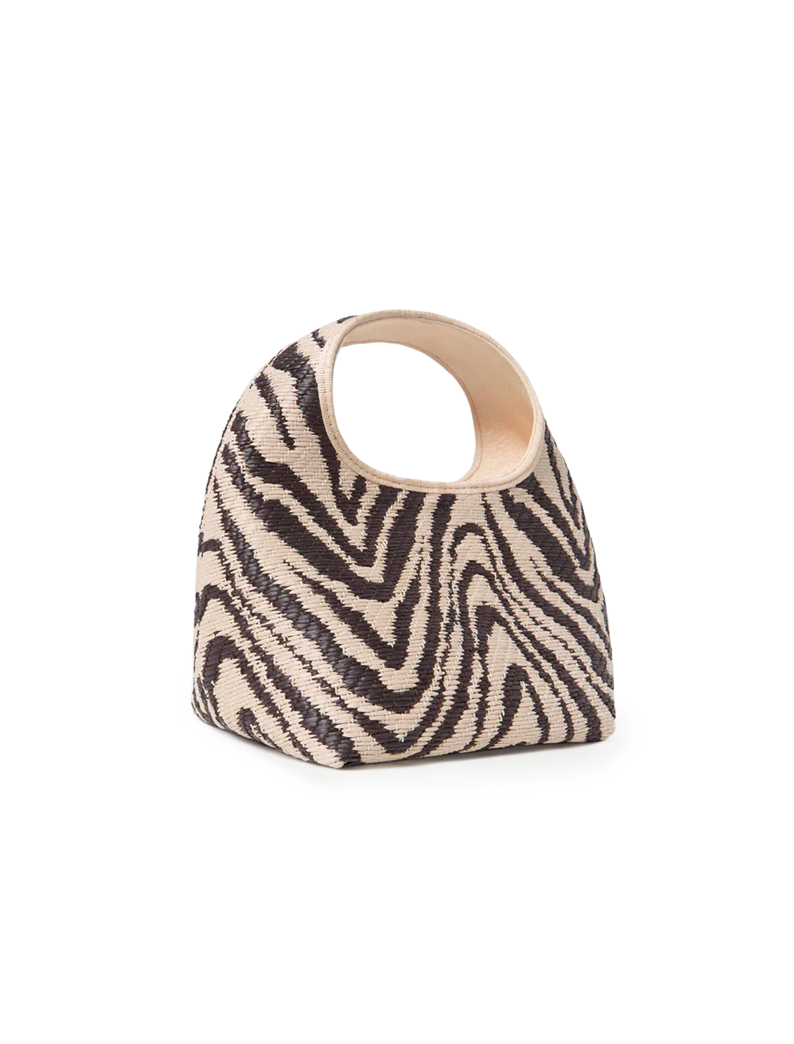 vintage zebra jacquard straw handbag - Image 3