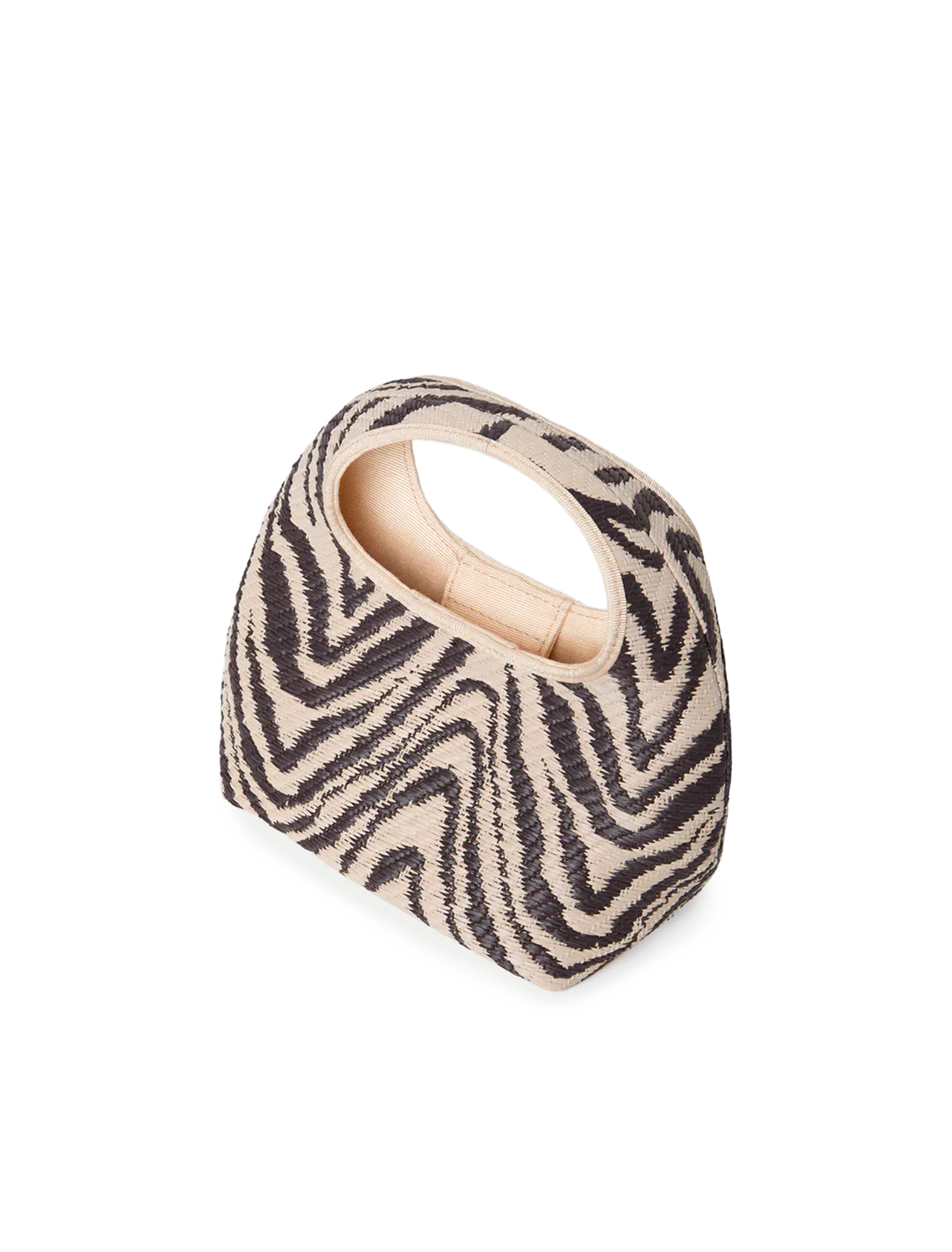 vintage zebra jacquard straw handbag - Image 4