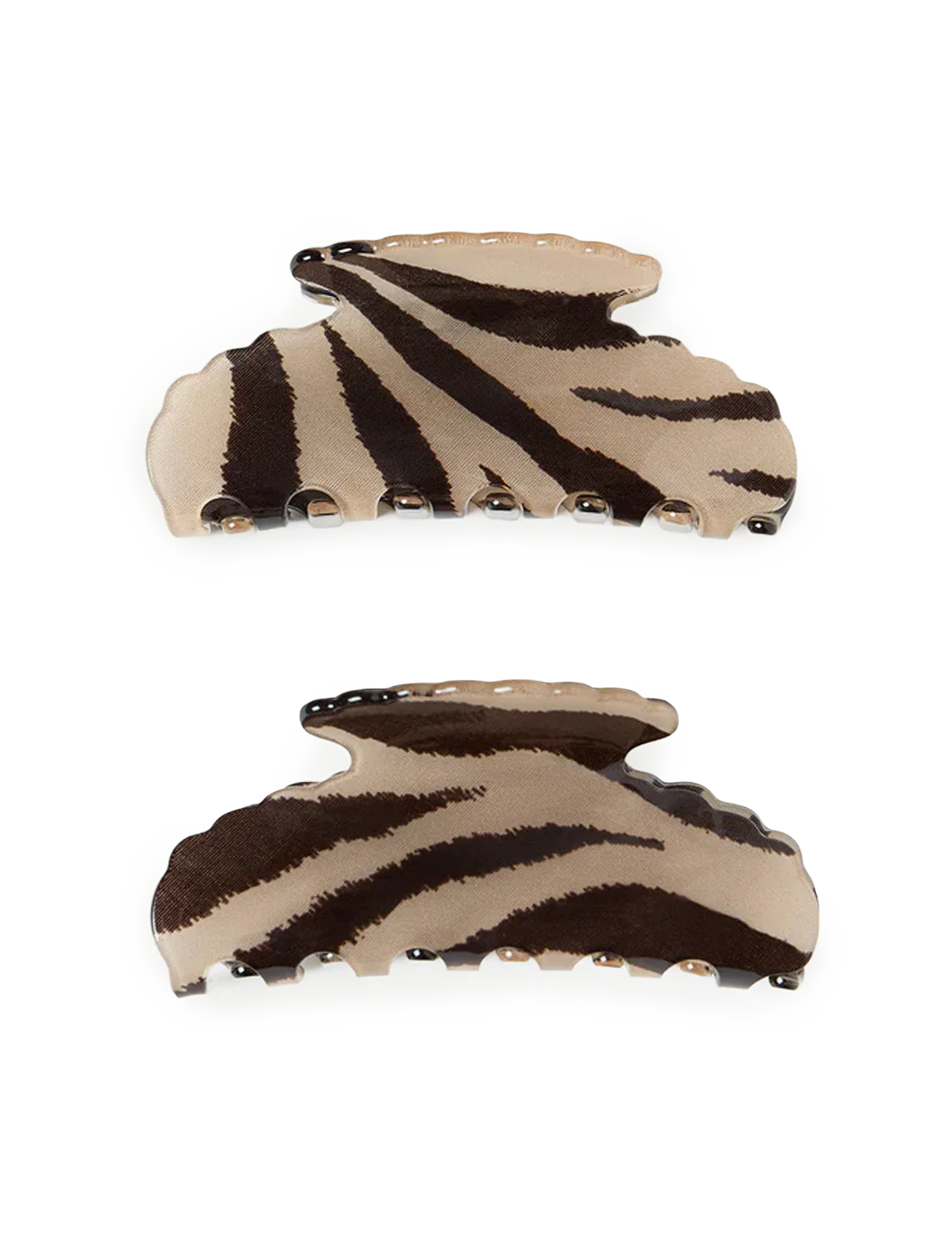 zebra hair clip set