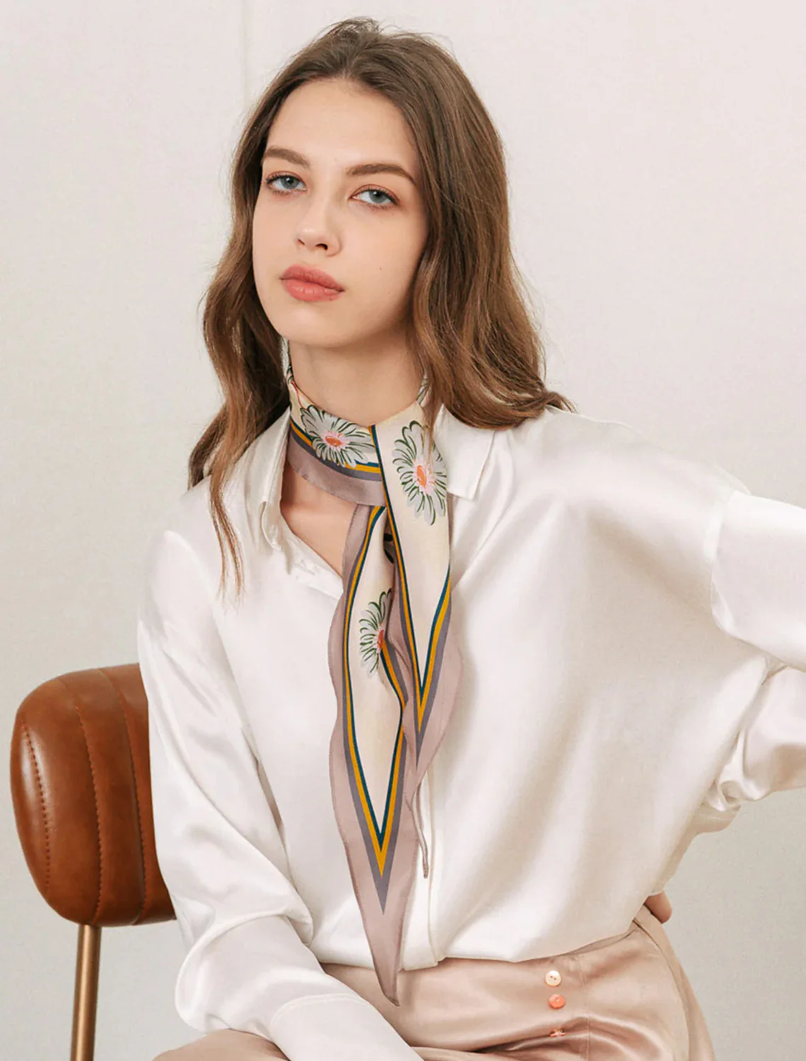 daisy silk diamond neckerchief - Image 2