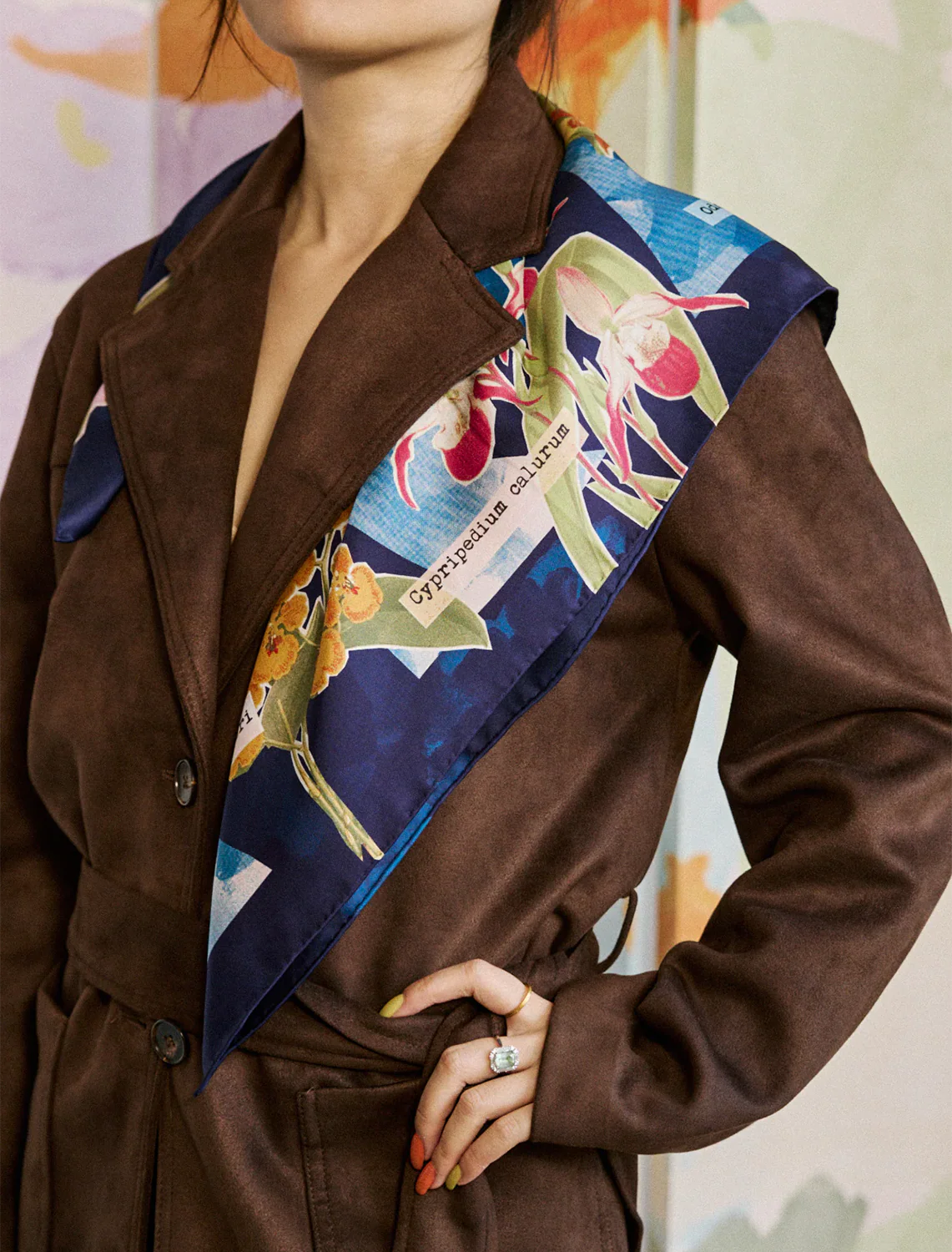 LP + NYBG Orchid on the Block scarf in blue - Image 2