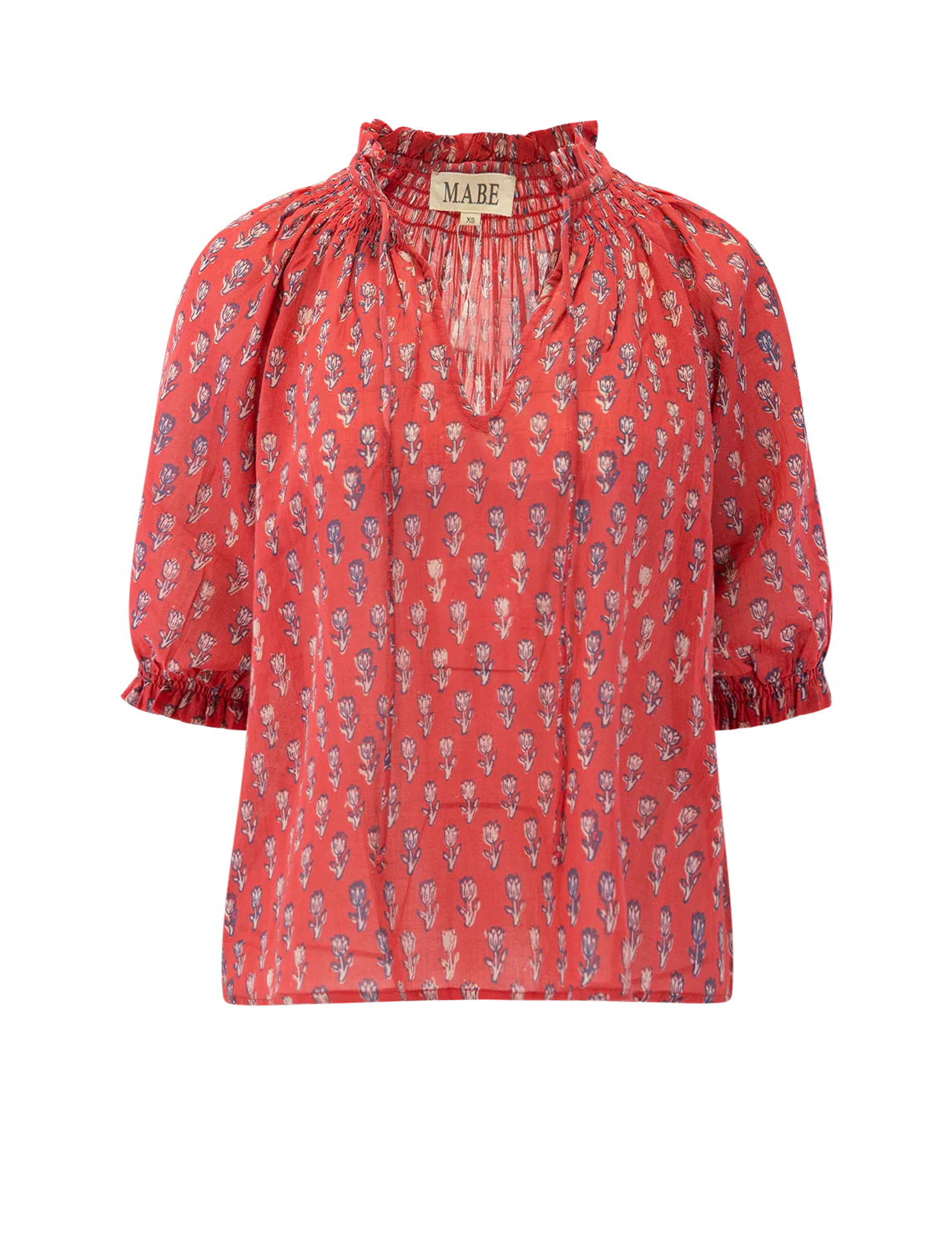 ari print short sleeve top in red