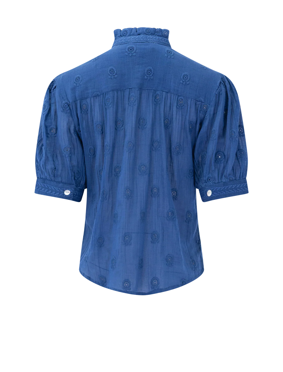 frani embroidered top in cobalt - Image 3