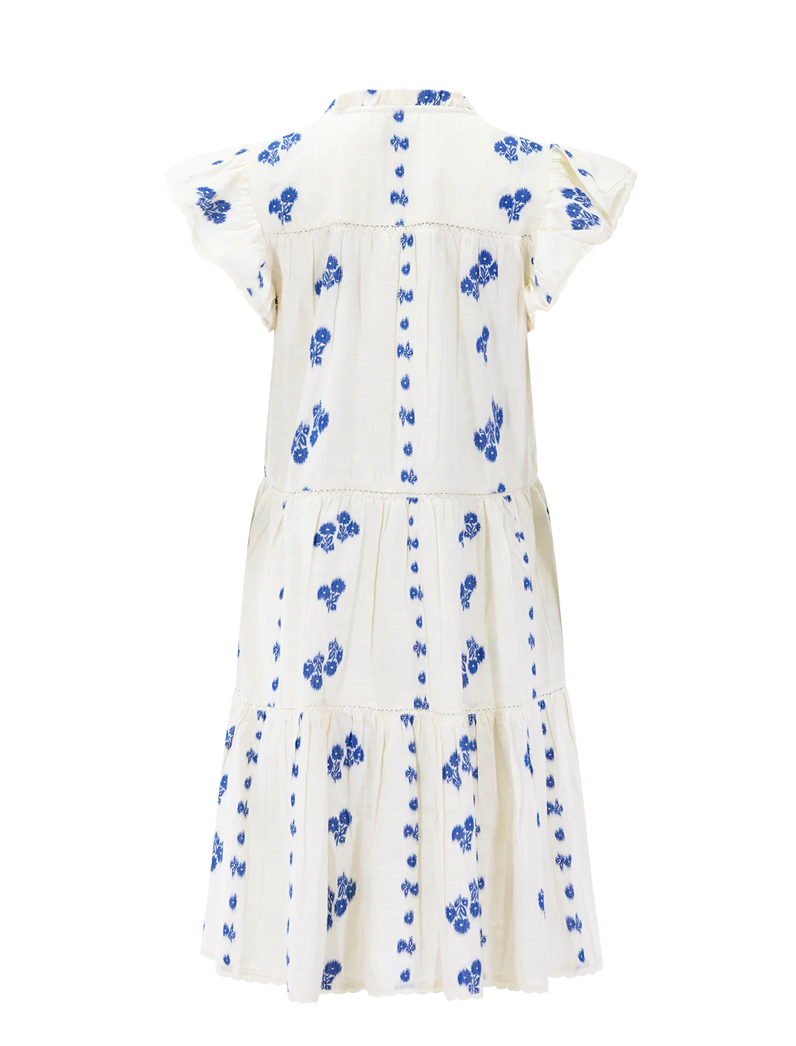 iris woven frill dress in blue - Image 3