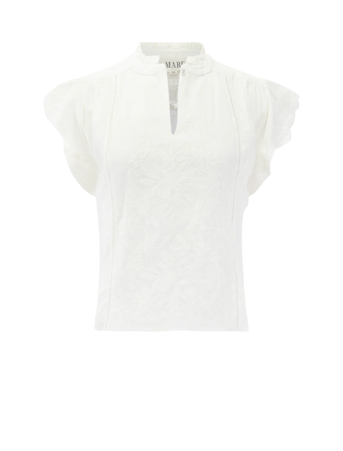 lilia embroidered top in ecru