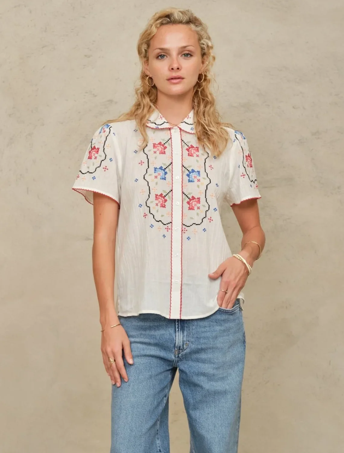 ruby embroided top - Image 2