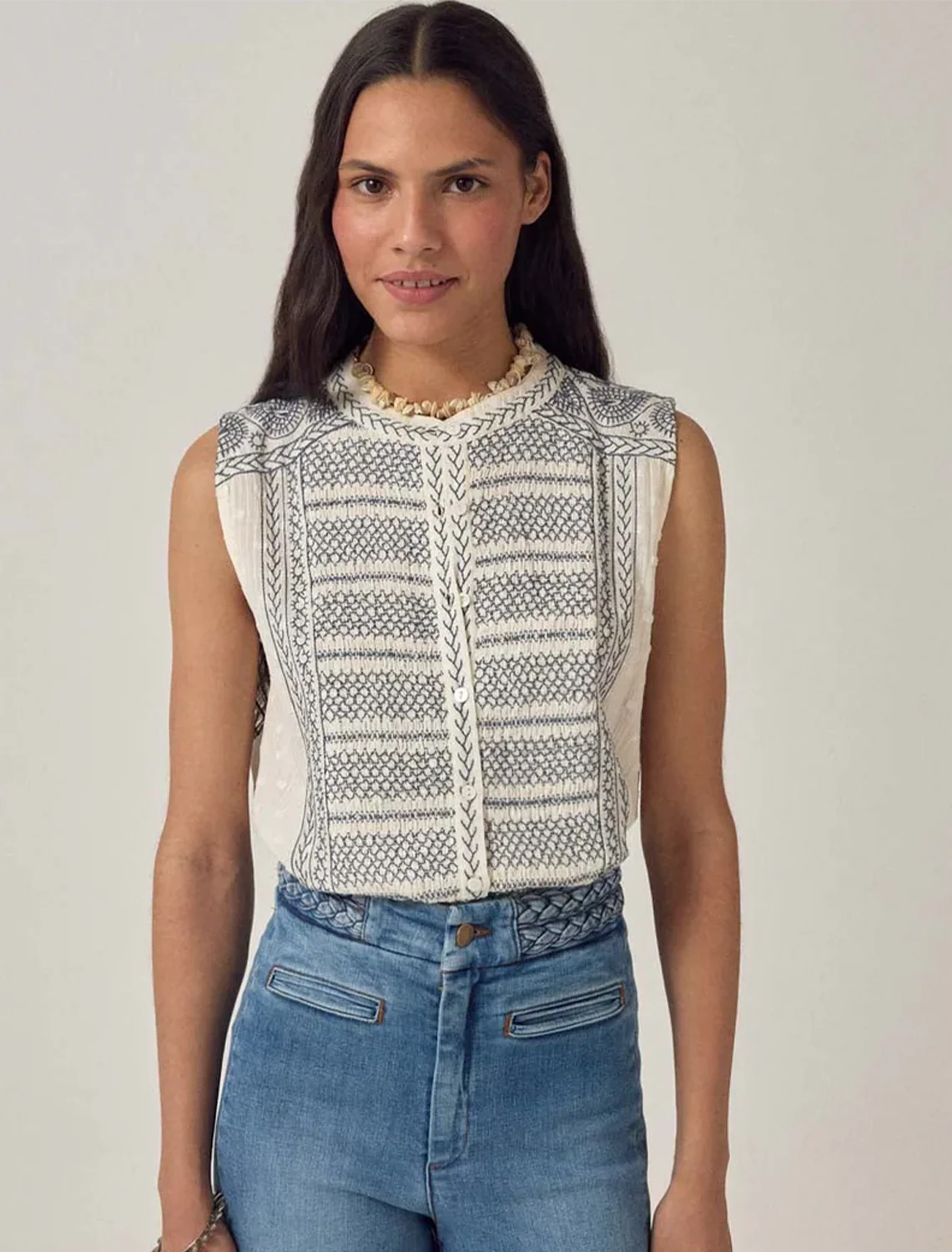 irina indigo poet blouse in lapis lazuli - Image 2