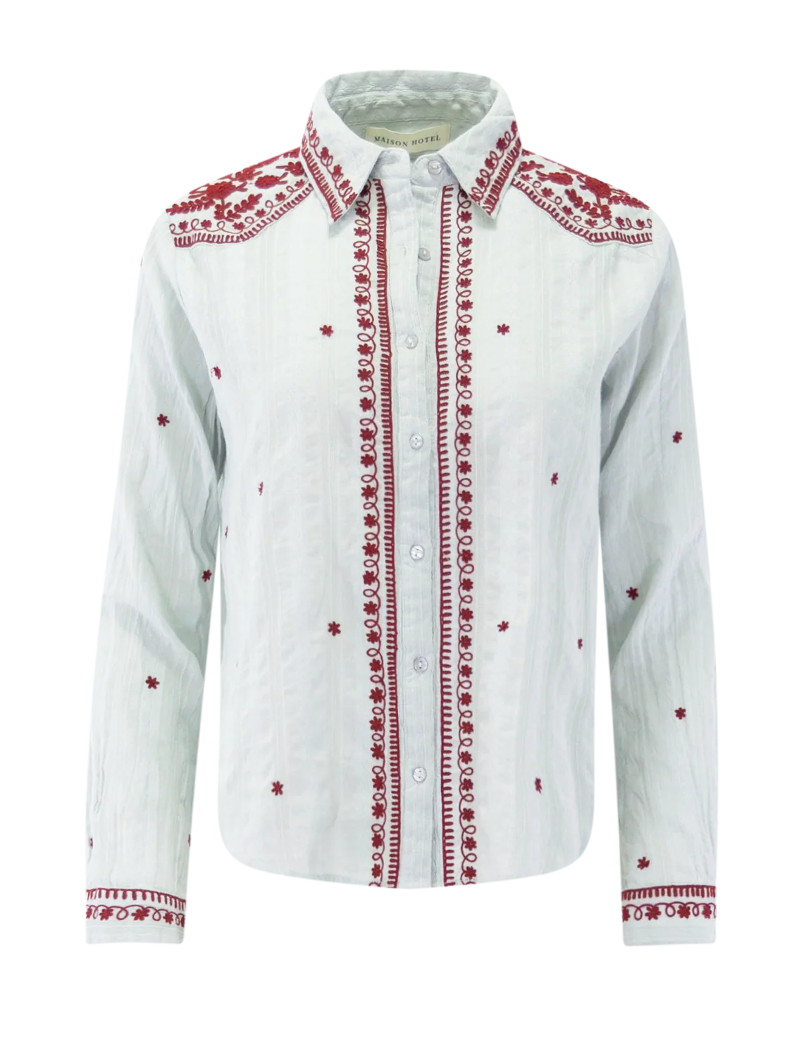salinger blouse in blue paprika