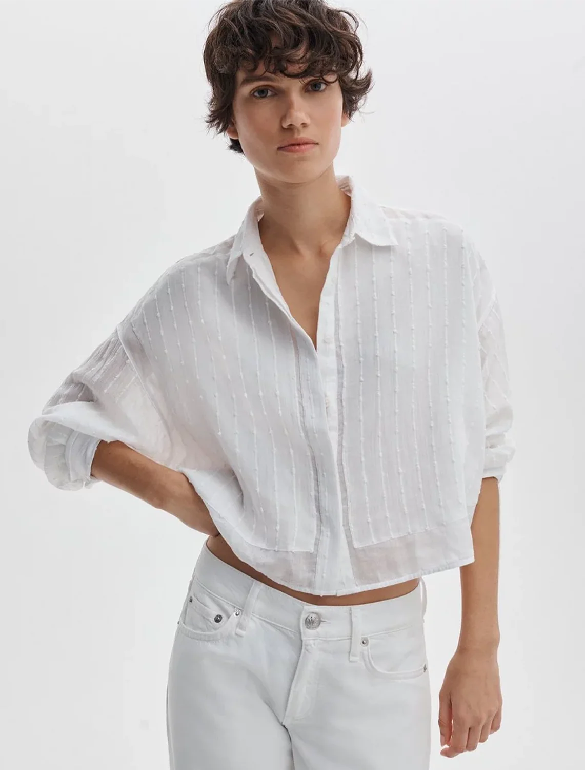 marin long combo shirt in white - Image 2