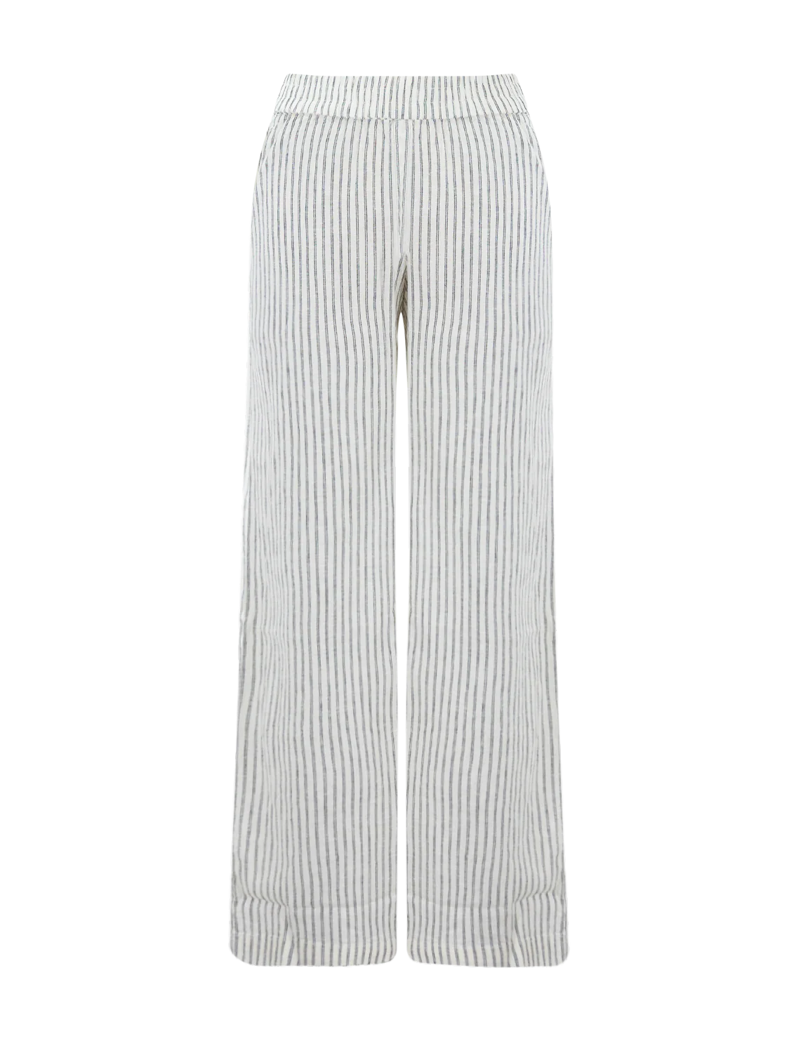 allison hemp trousers in cream and navy stripe