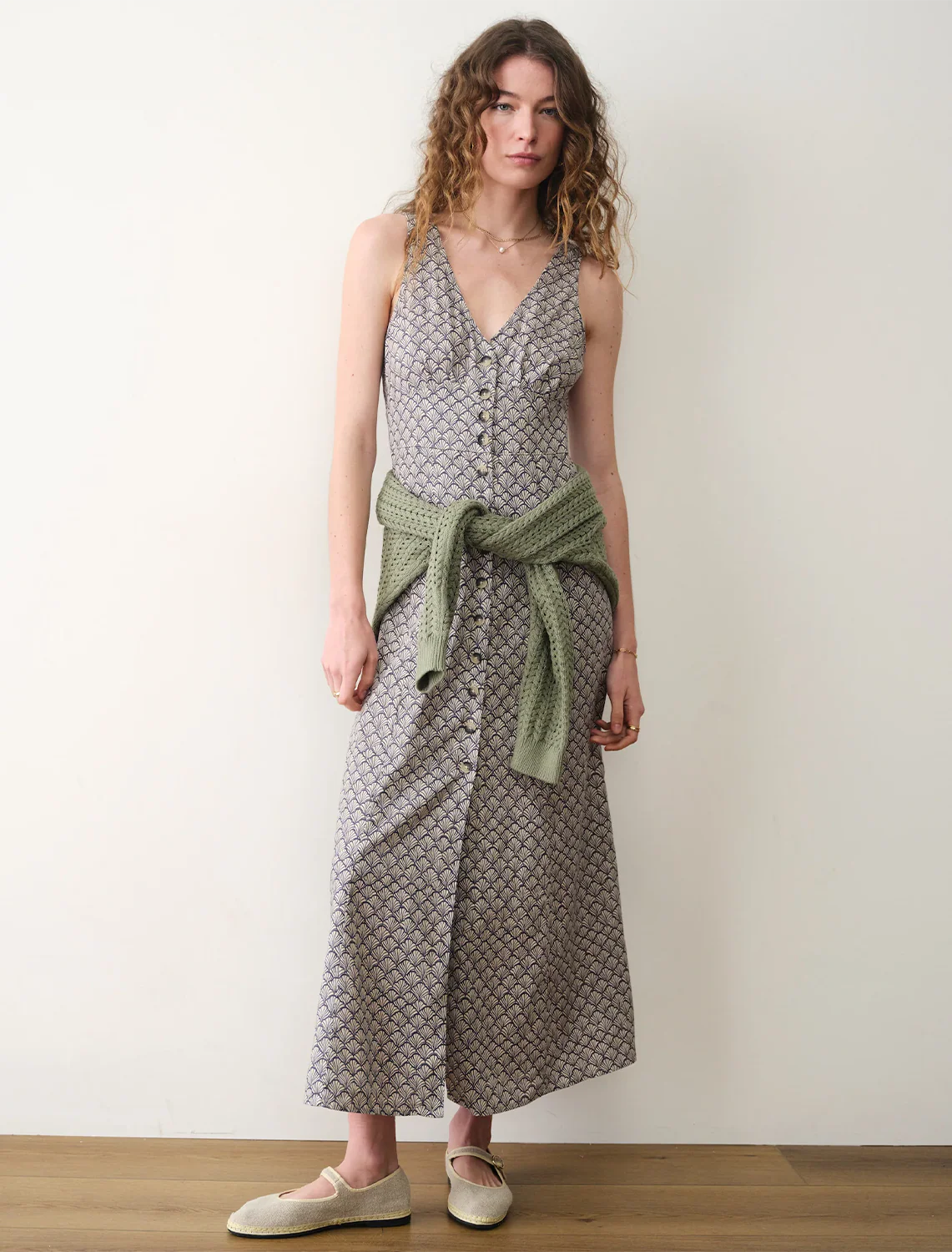 camila maxi dress in navy seashell - Image 2
