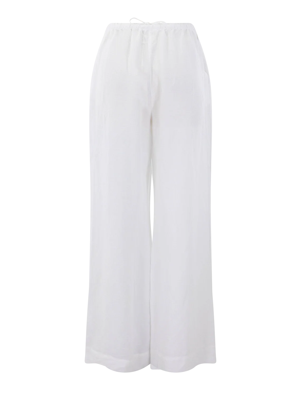 linen drawstring pant in white - Image 3