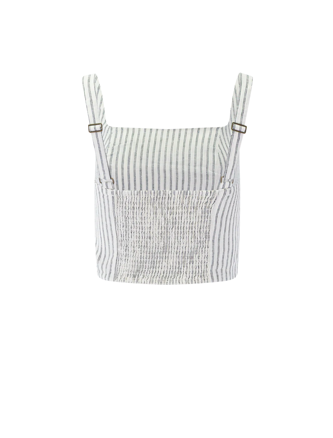 zoe hemp tank in cream and navy stripe - Image 3