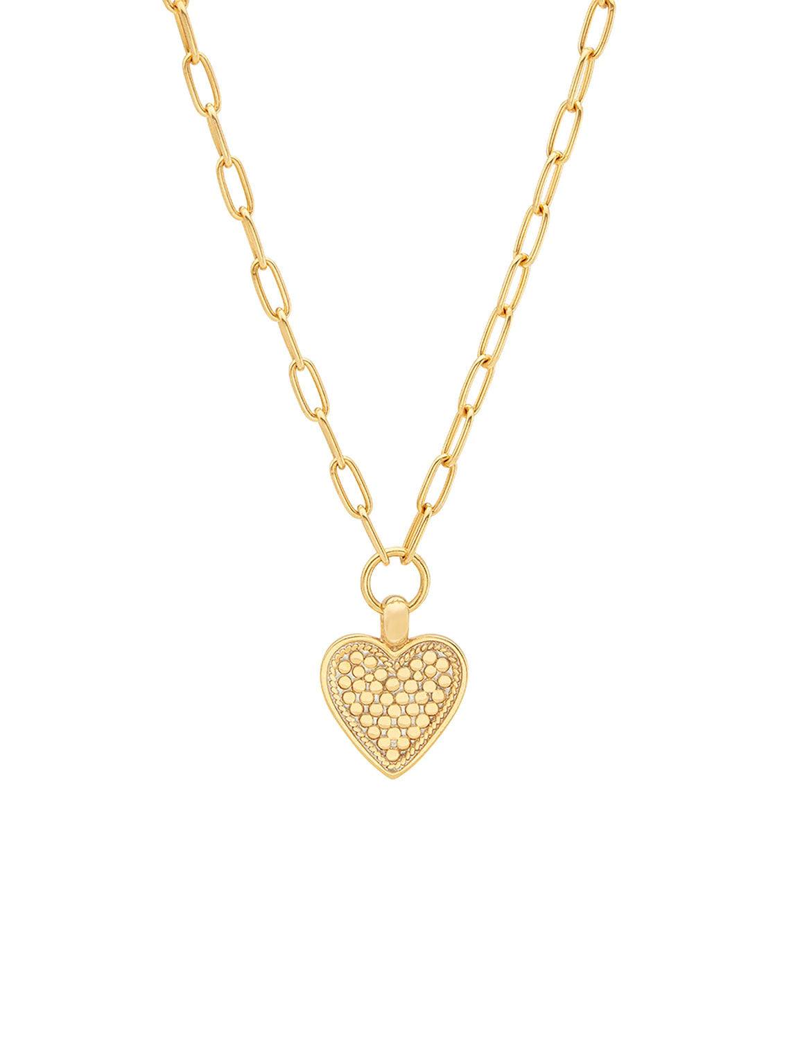 medium heart engravable necklace in gold