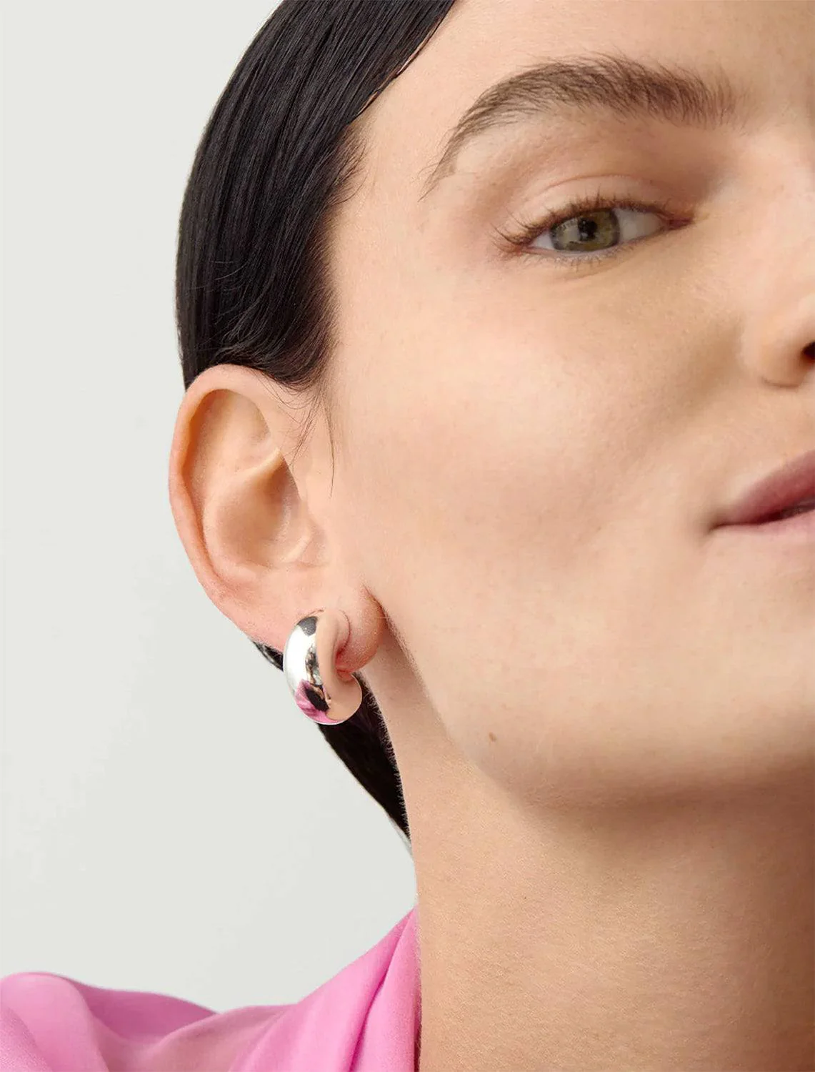 medium tome hoops in silver - Image 2