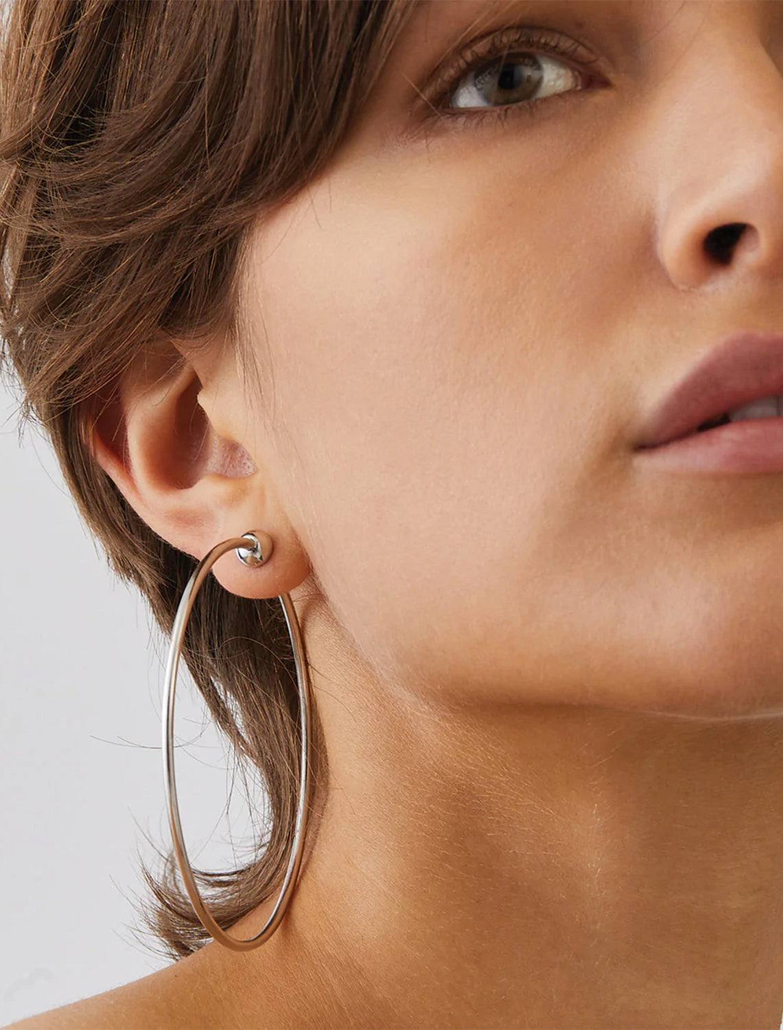 new icon hoops in silver large - Image 2