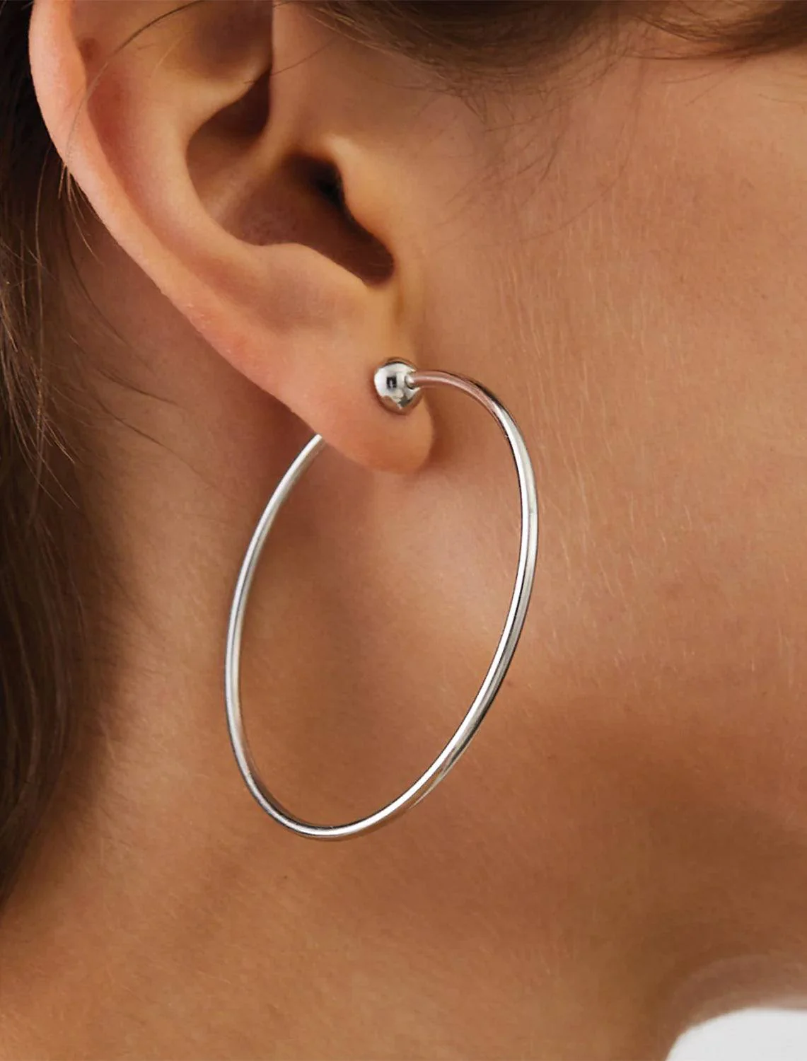 new icon hoops in silver small - Image 2