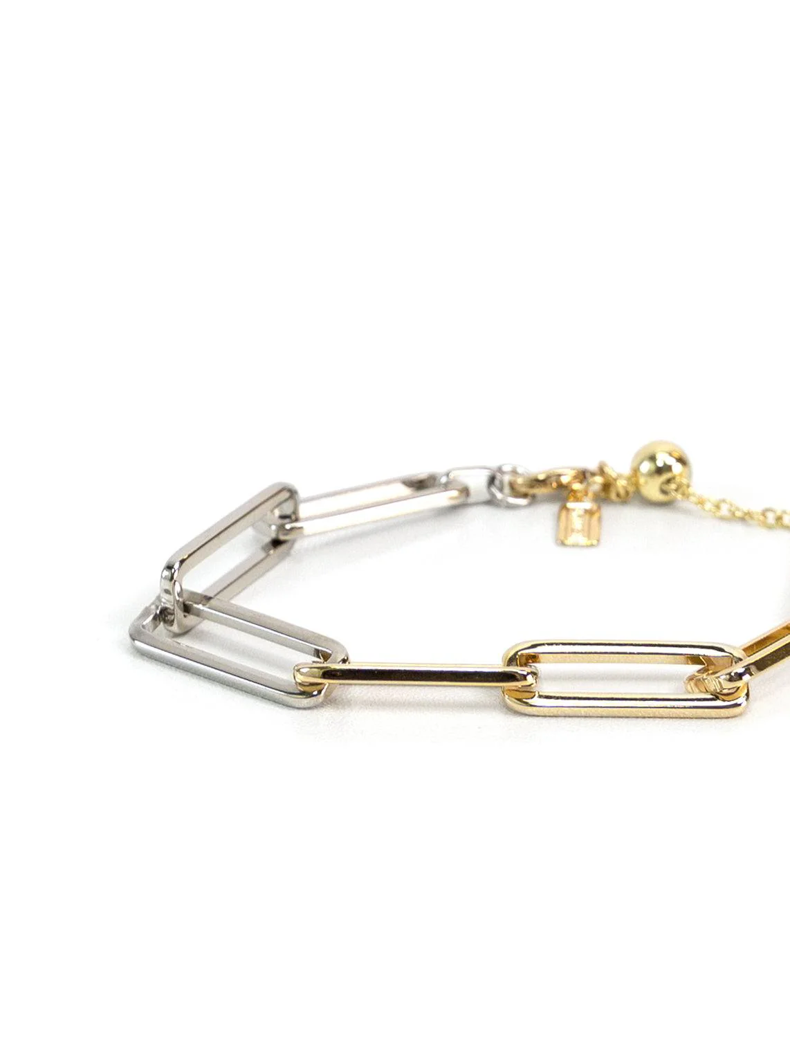 paper clip slider bracelet two tone - Image 2