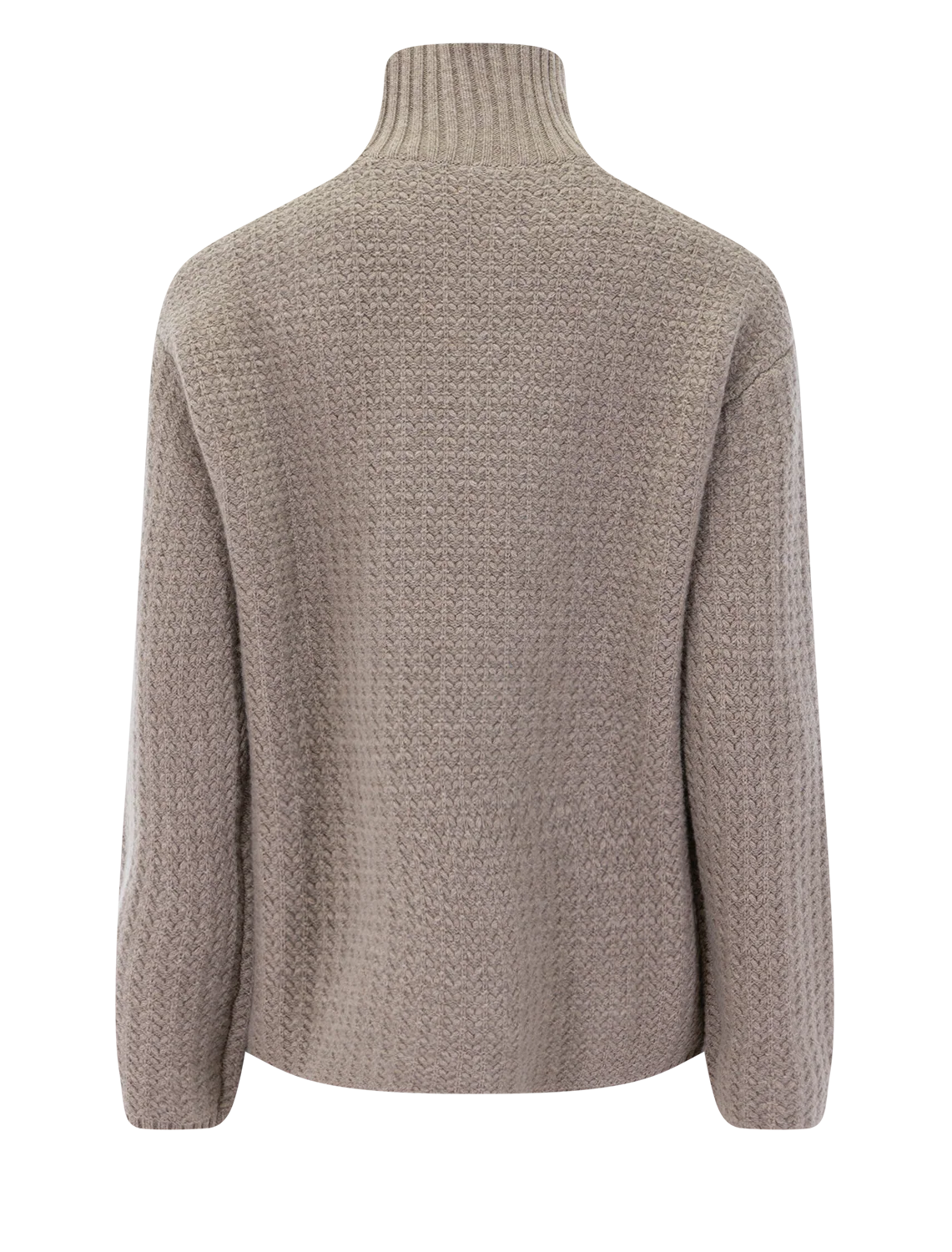 cashmere/wool blend waffle stitch sweater in almond - Image 3