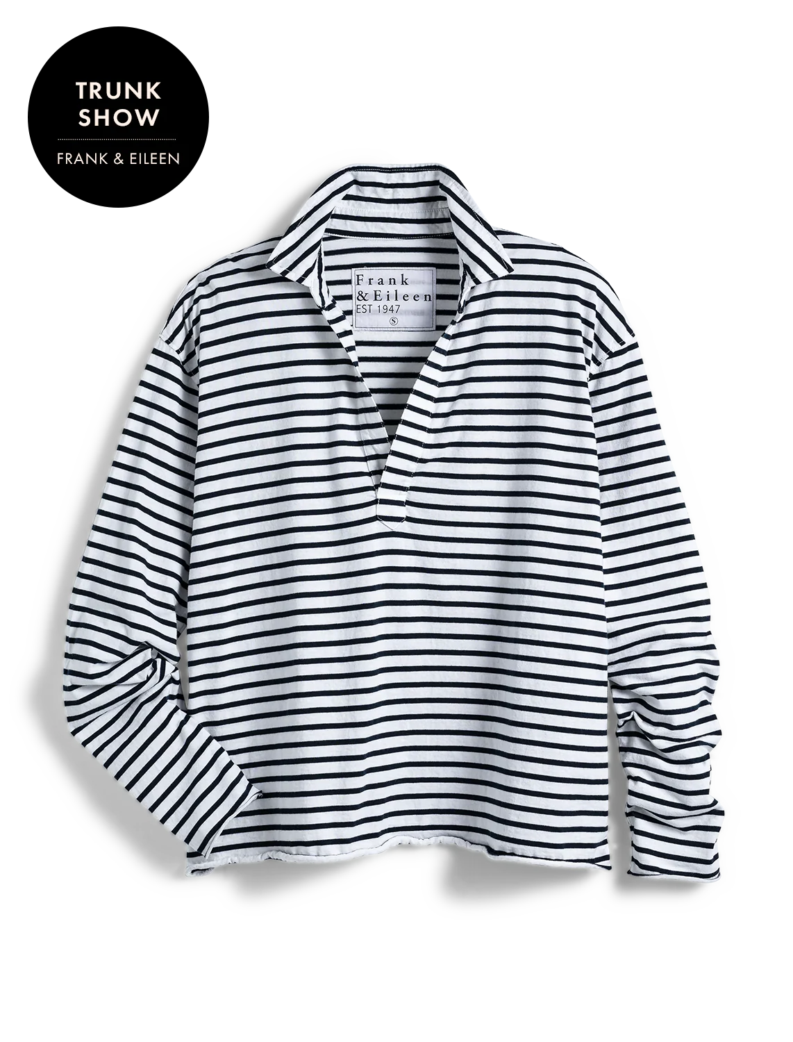 patrick popover henley in white and navy stripe - Image 4