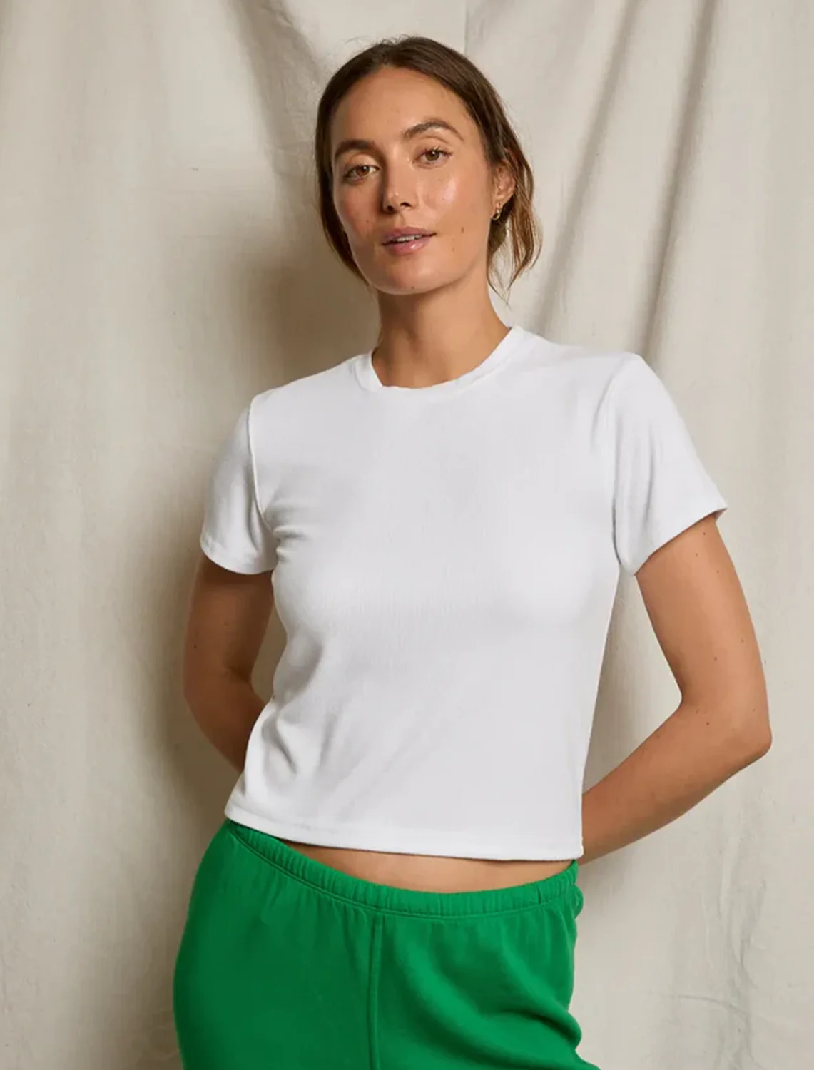 fitz rib tee in white - Image 2