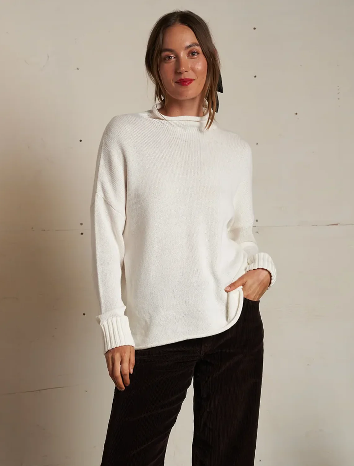nova cashmere sweater in sugar - Image 2