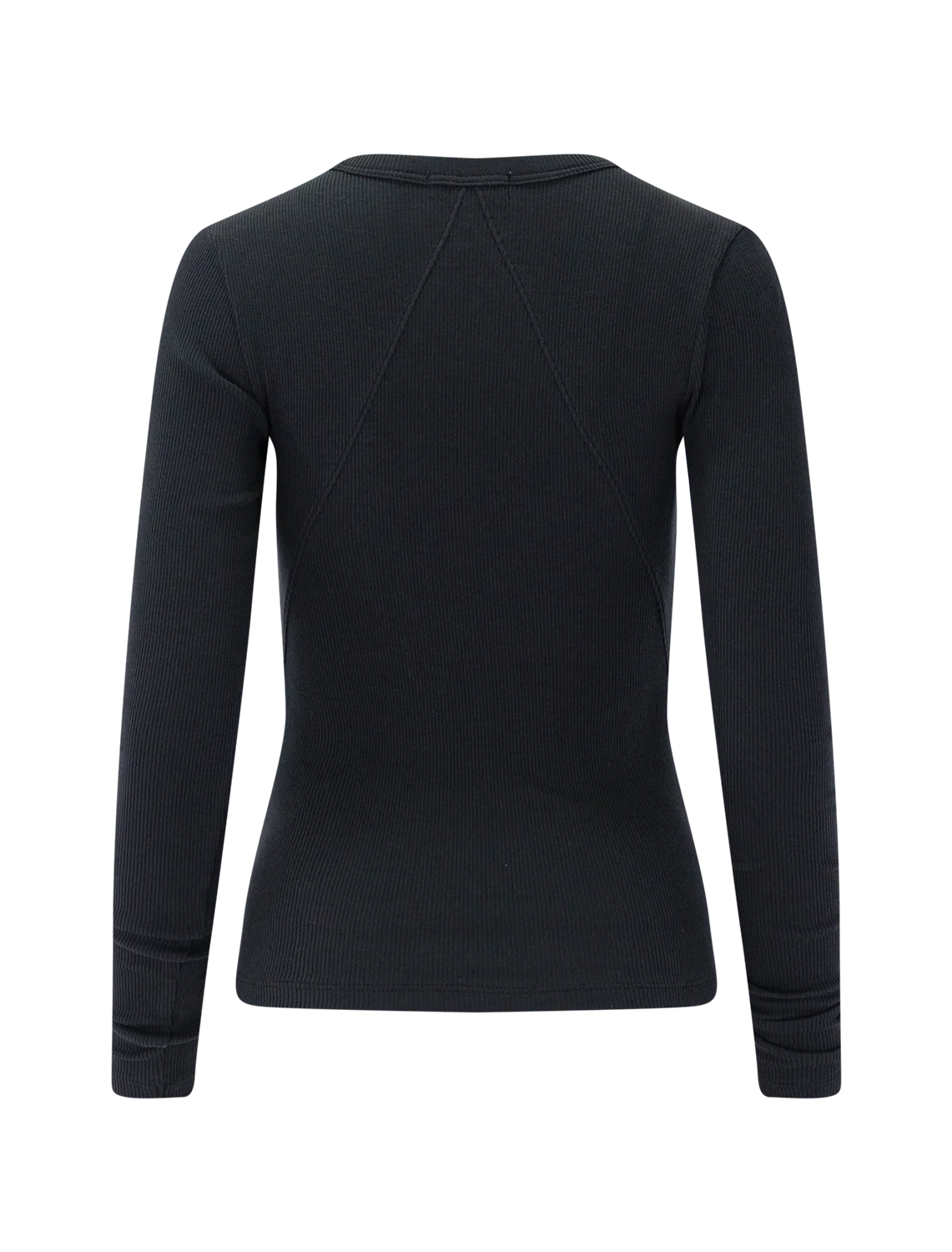 essential rib long sleeve tee in black - Image 3