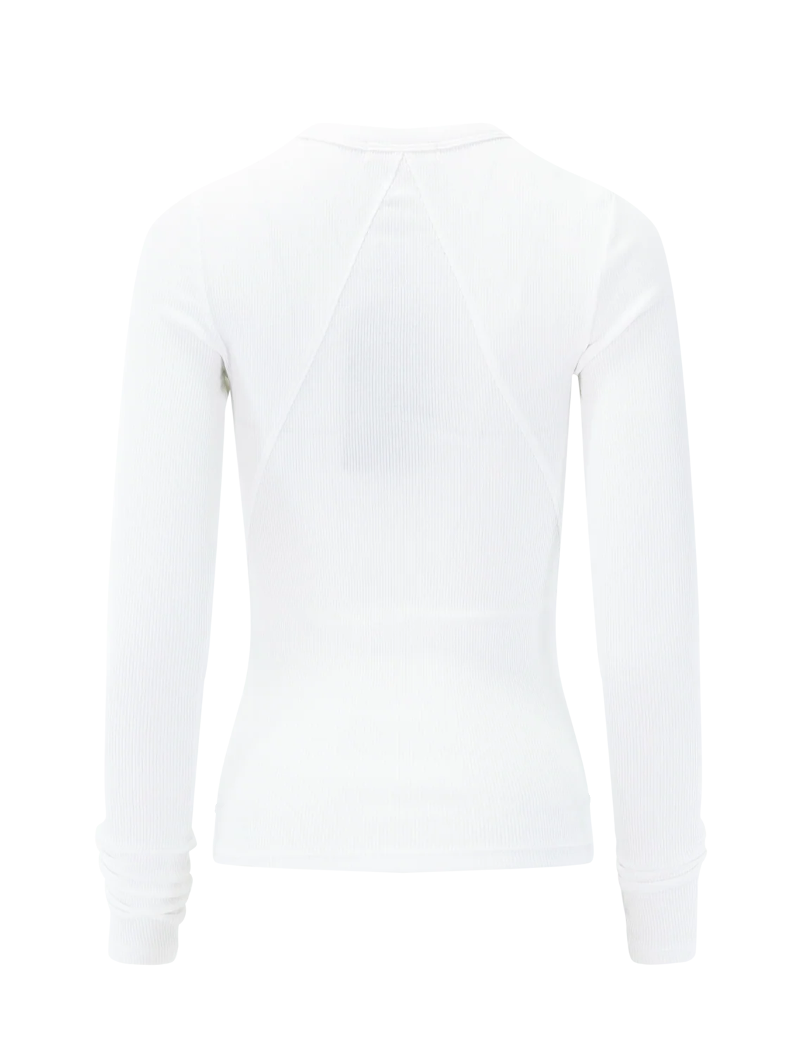 essential rib long sleeve tee in white - Image 3