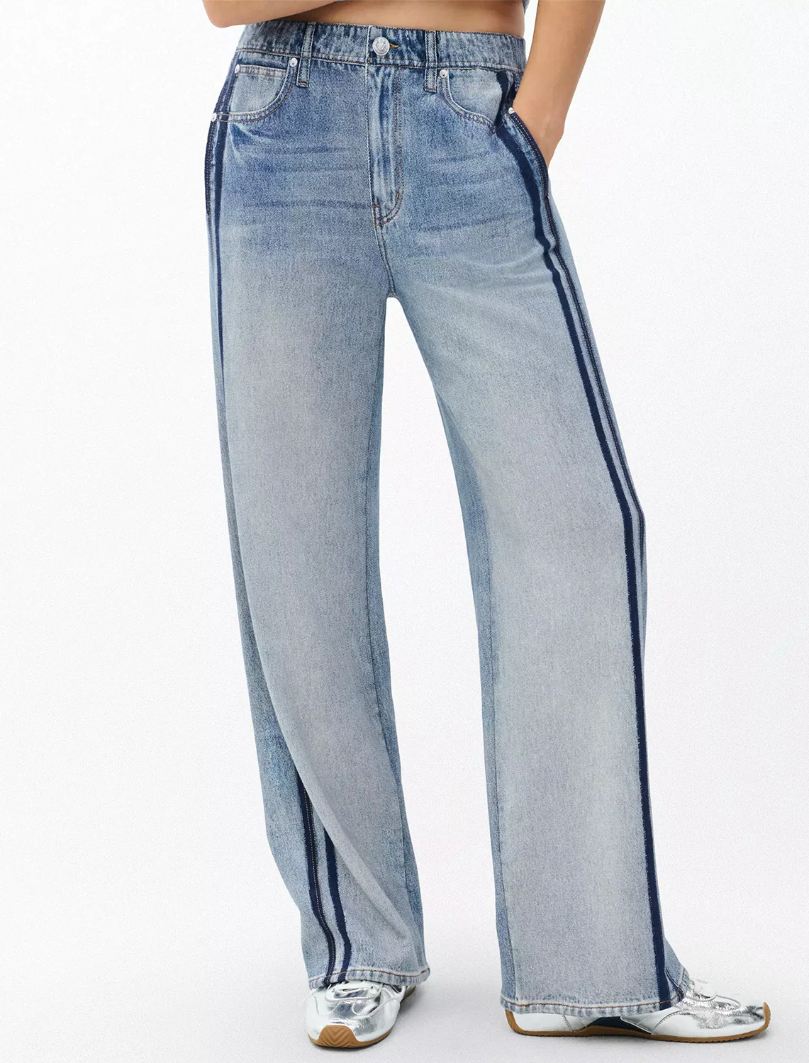 miramar terry wide track pant in coney - Image 2