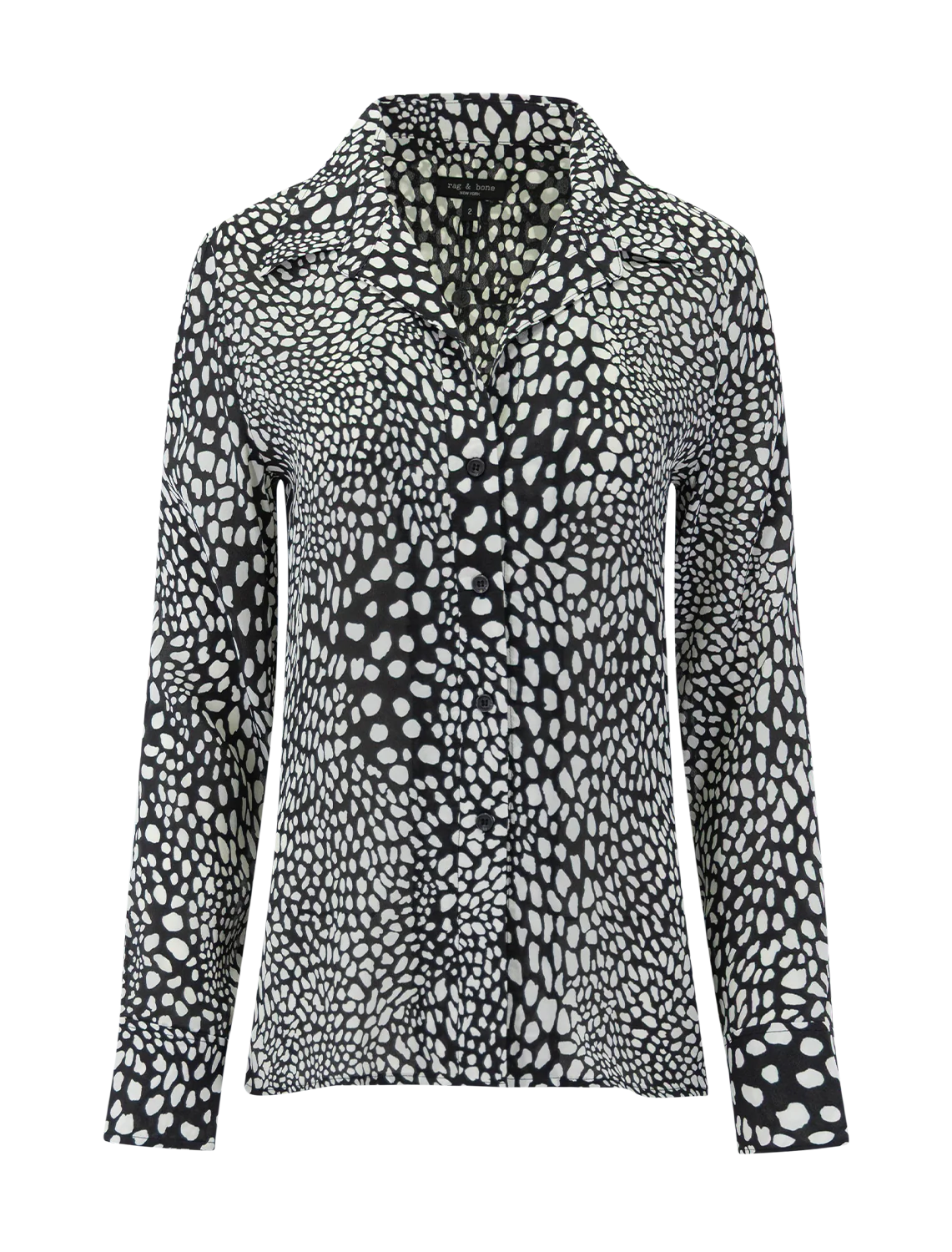 sade printed blouse in black leopard