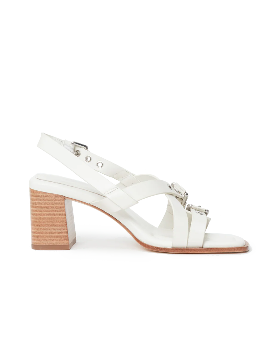 harlow mid heel sandal in antique white - Image 3