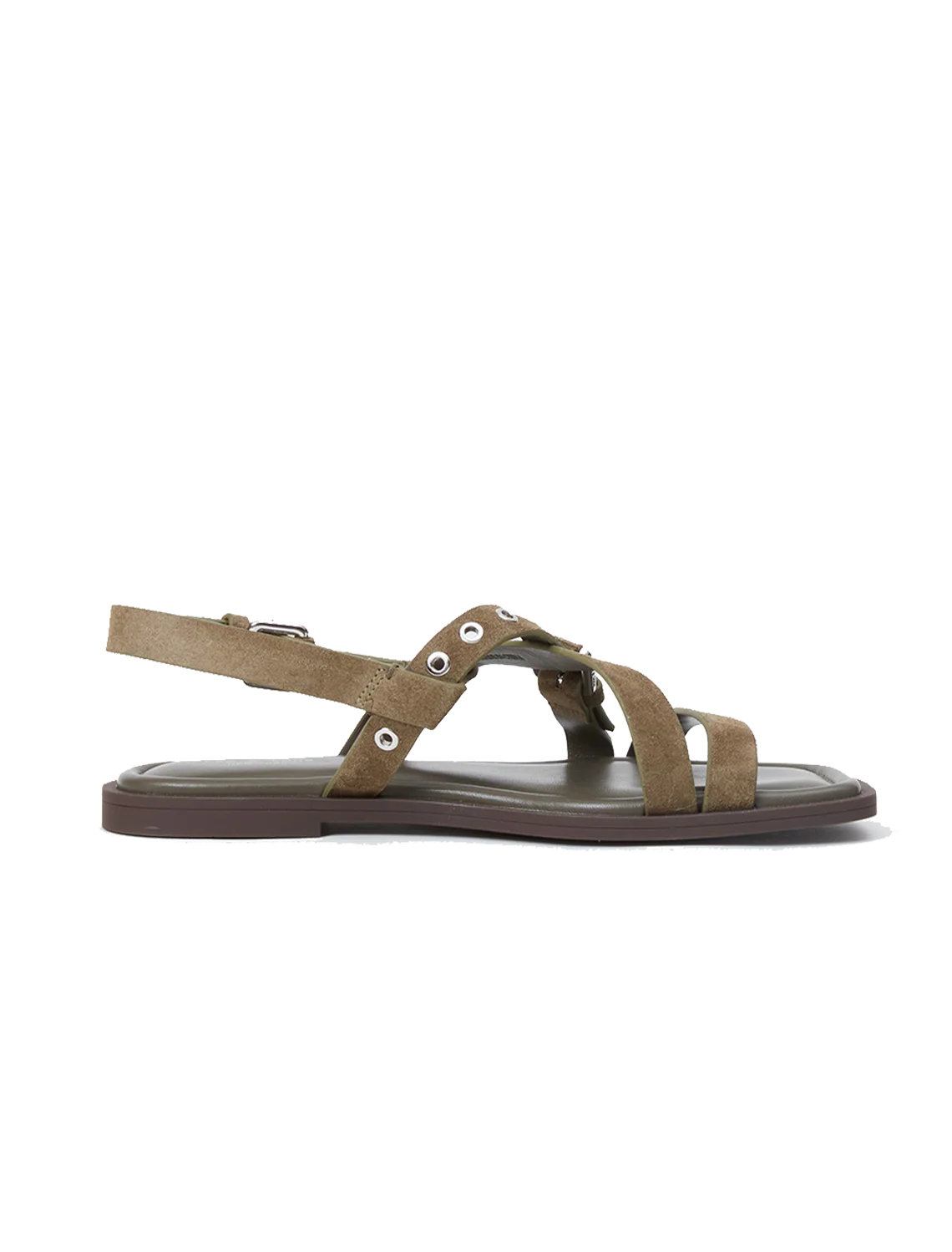 harlow sandal in olive suede - Image 3