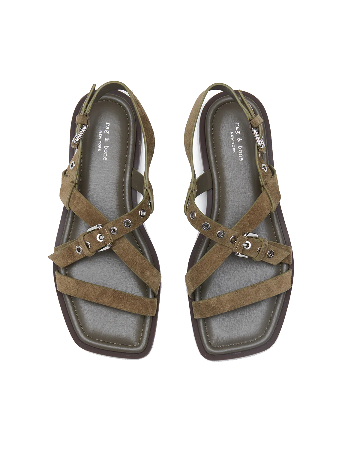 harlow sandal in olive suede - Image 4
