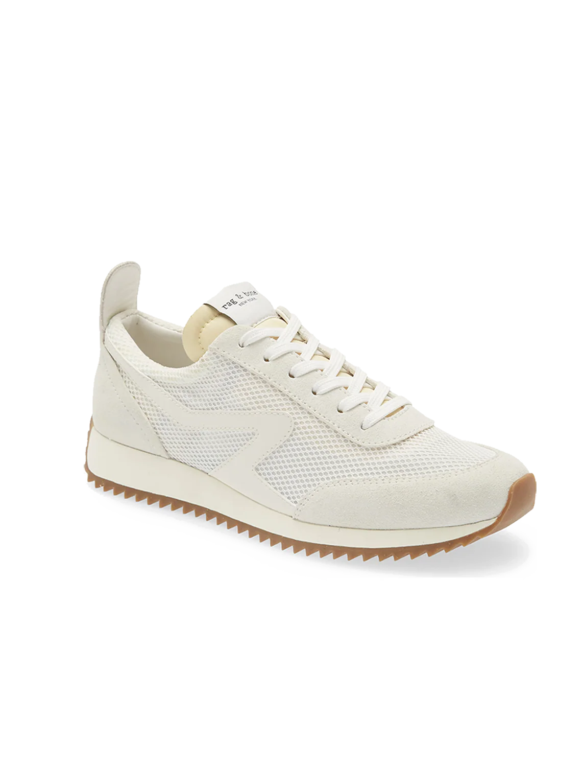 retro runner mesh sneaker in offwhite