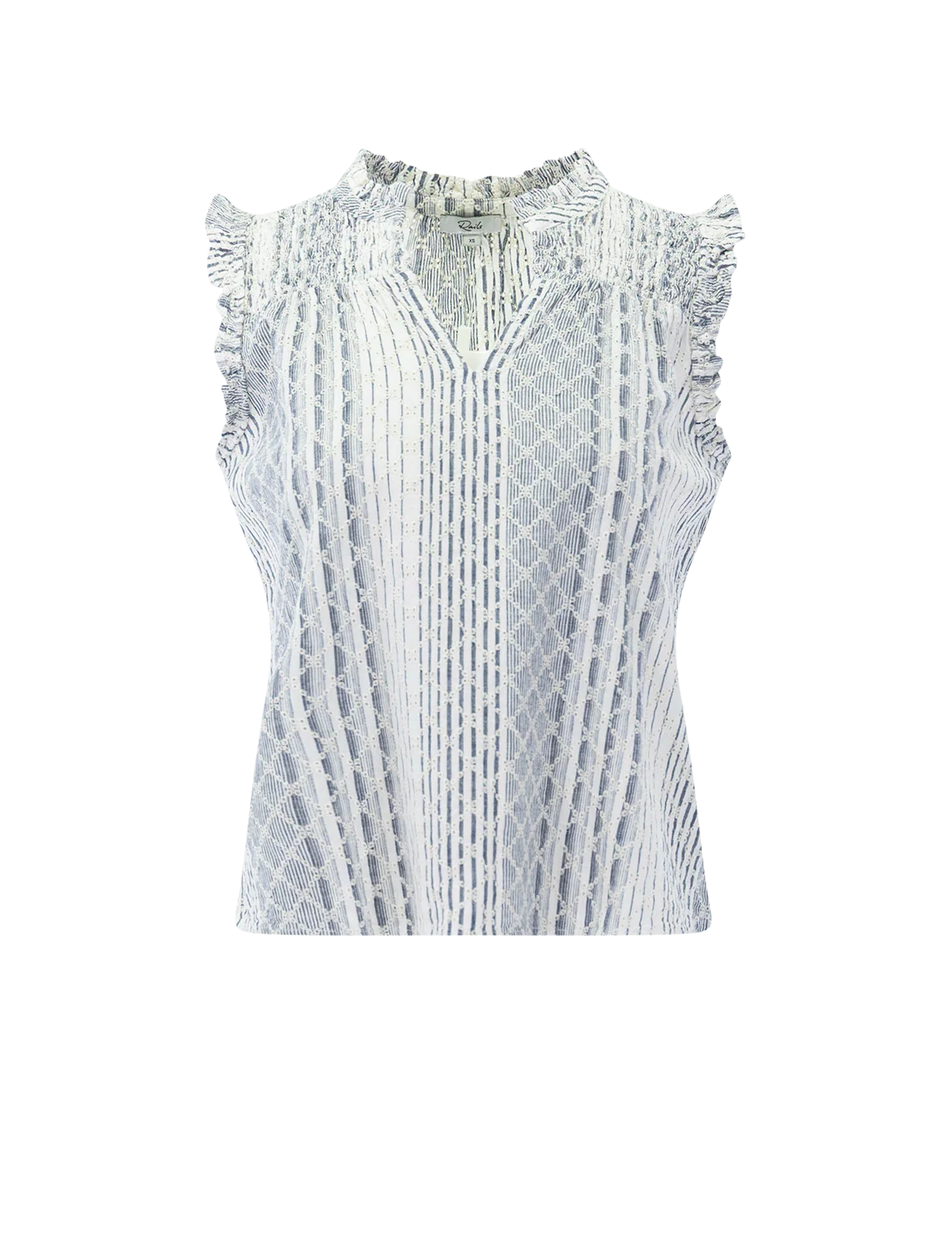 arlene top in striped eyelet