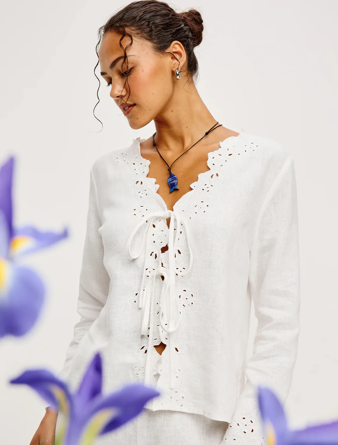 fleur blouse in white - Image 2